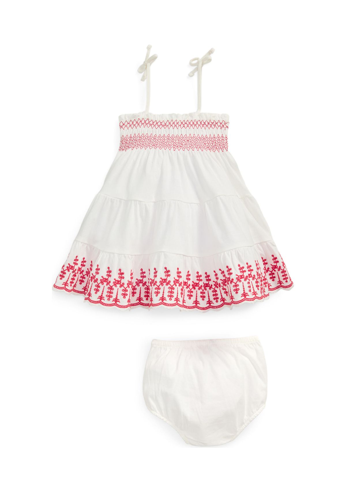 Baby Girls Eyelet Cotton Jersey Dress & Bloomer