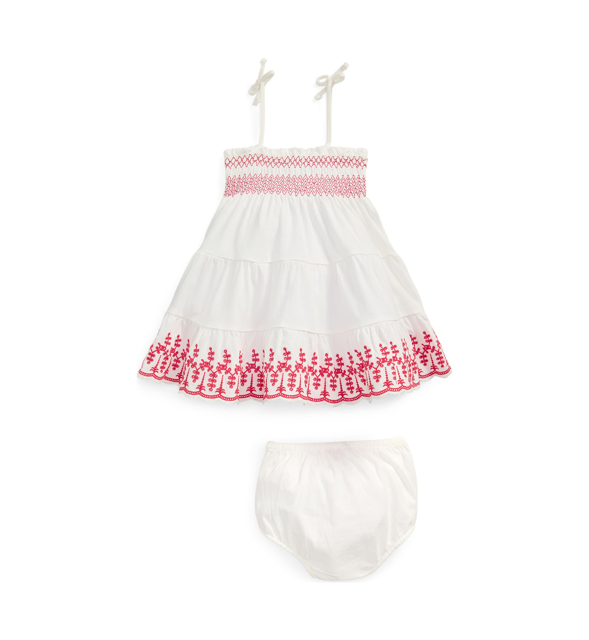 Baby Girls Eyelet Cotton Jersey Dress & Bloomer