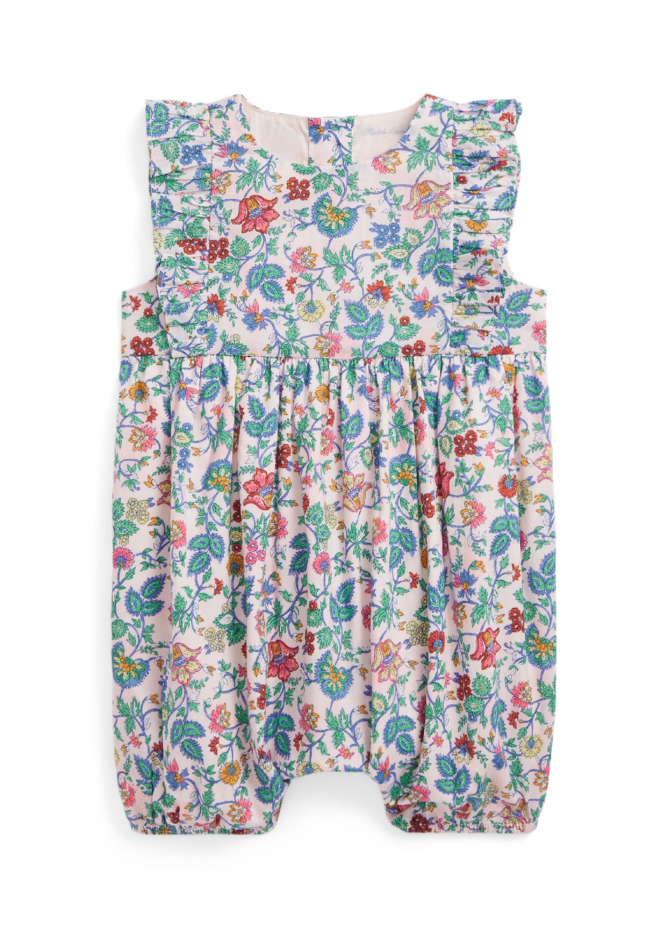 Baby Girls Floral Cotton Batiste Bubble Shortall