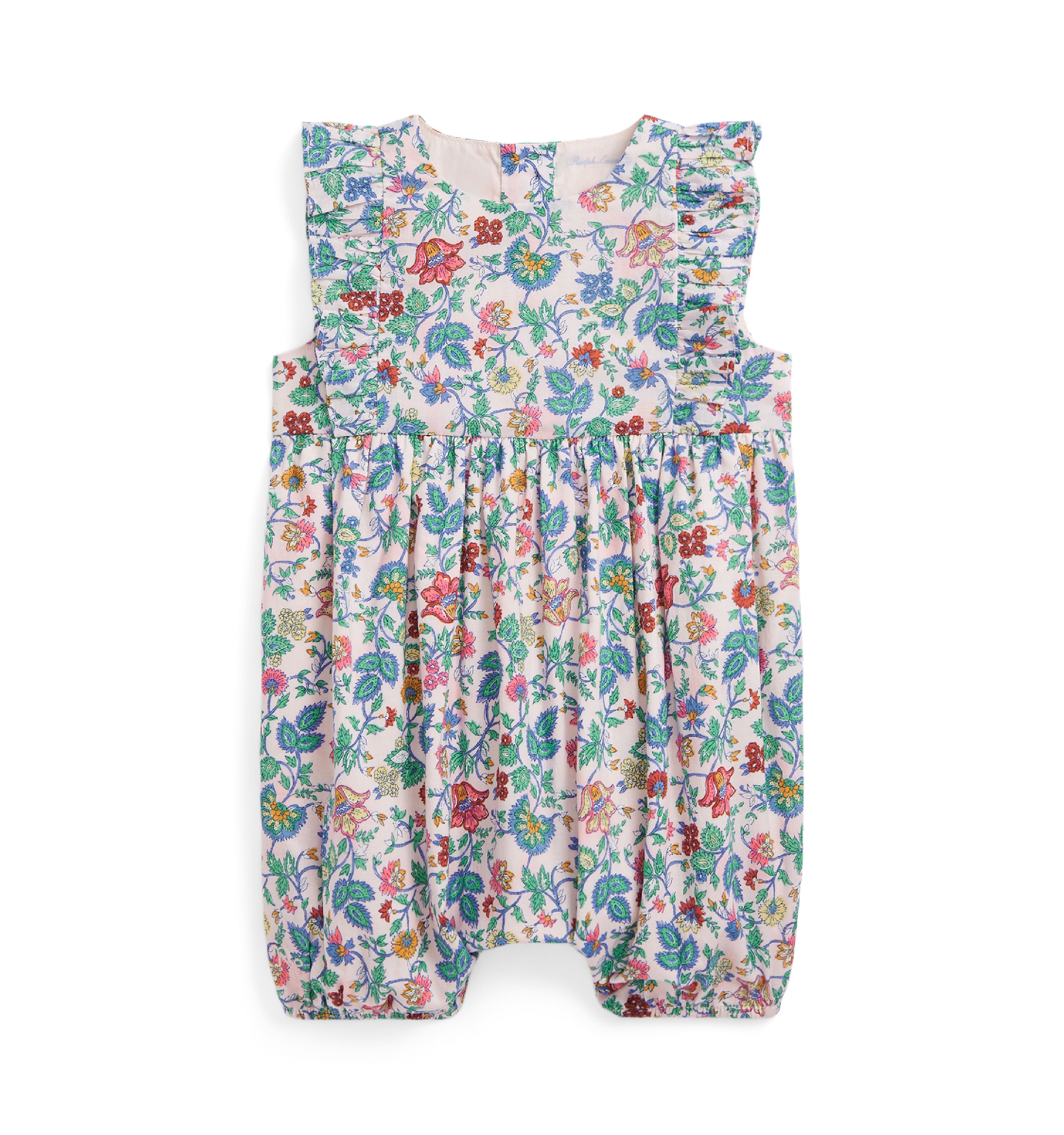 Baby Girls Floral Cotton Batiste Bubble Shortall