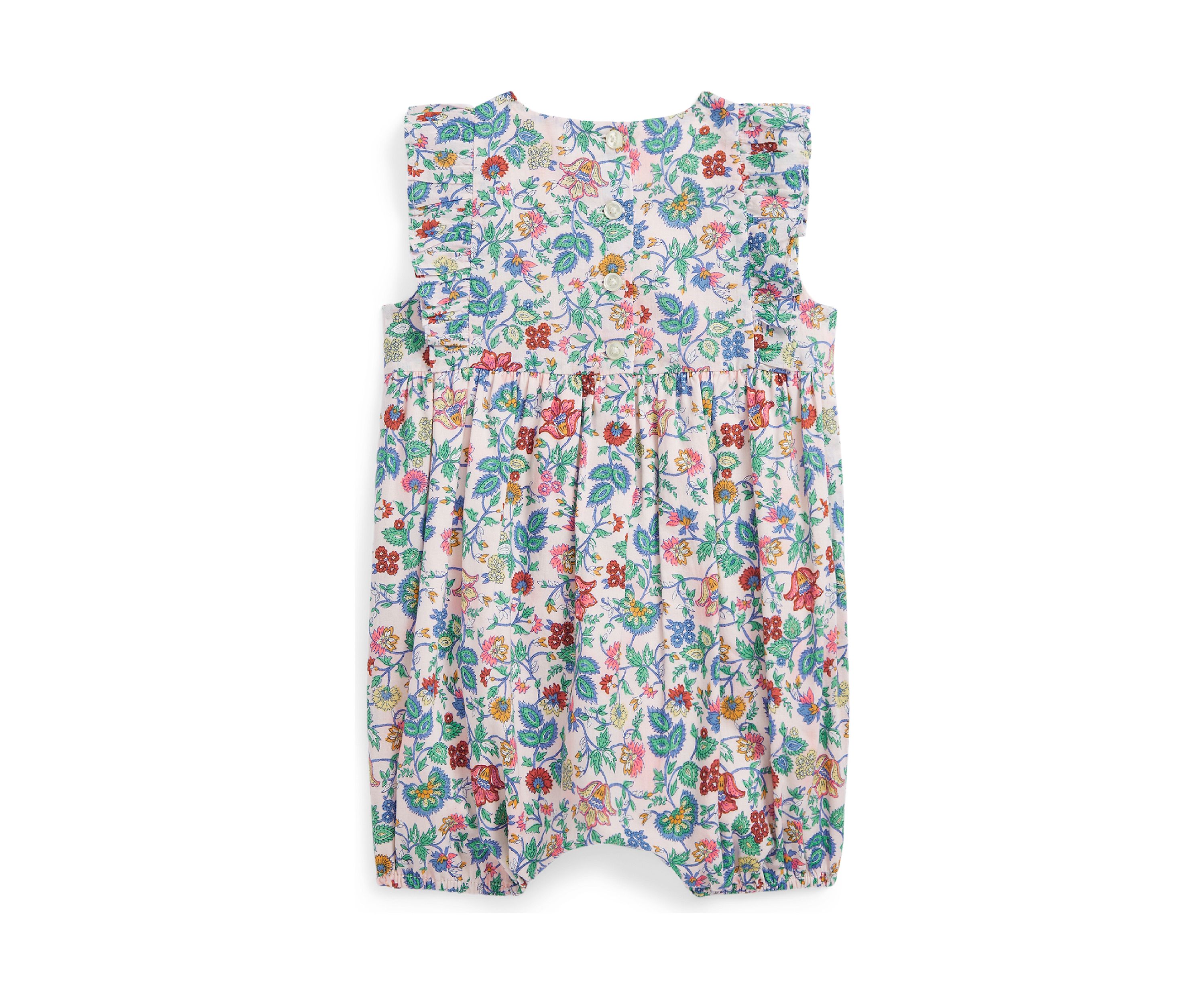 Baby Girls Floral Cotton Batiste Bubble Shortall
