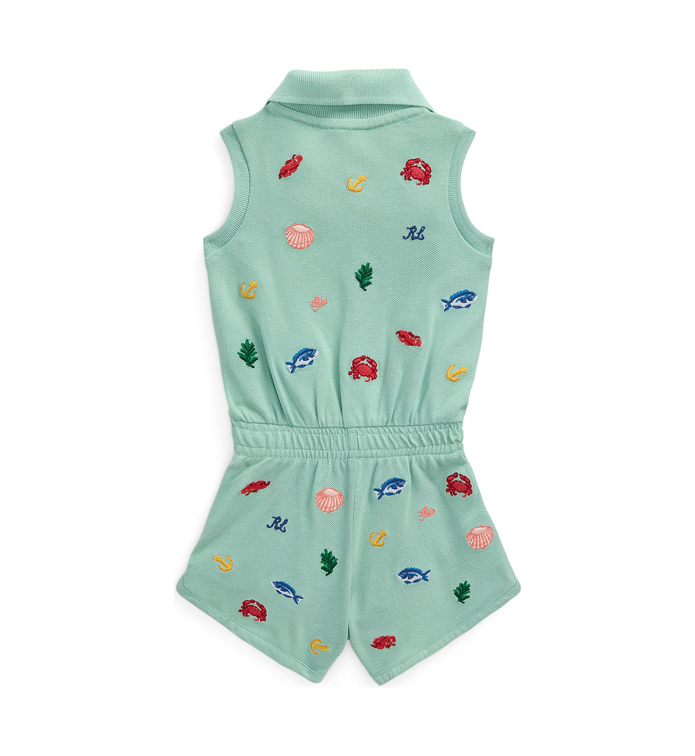 Baby Girls Beach Icon Stretch Mesh Polo Romper