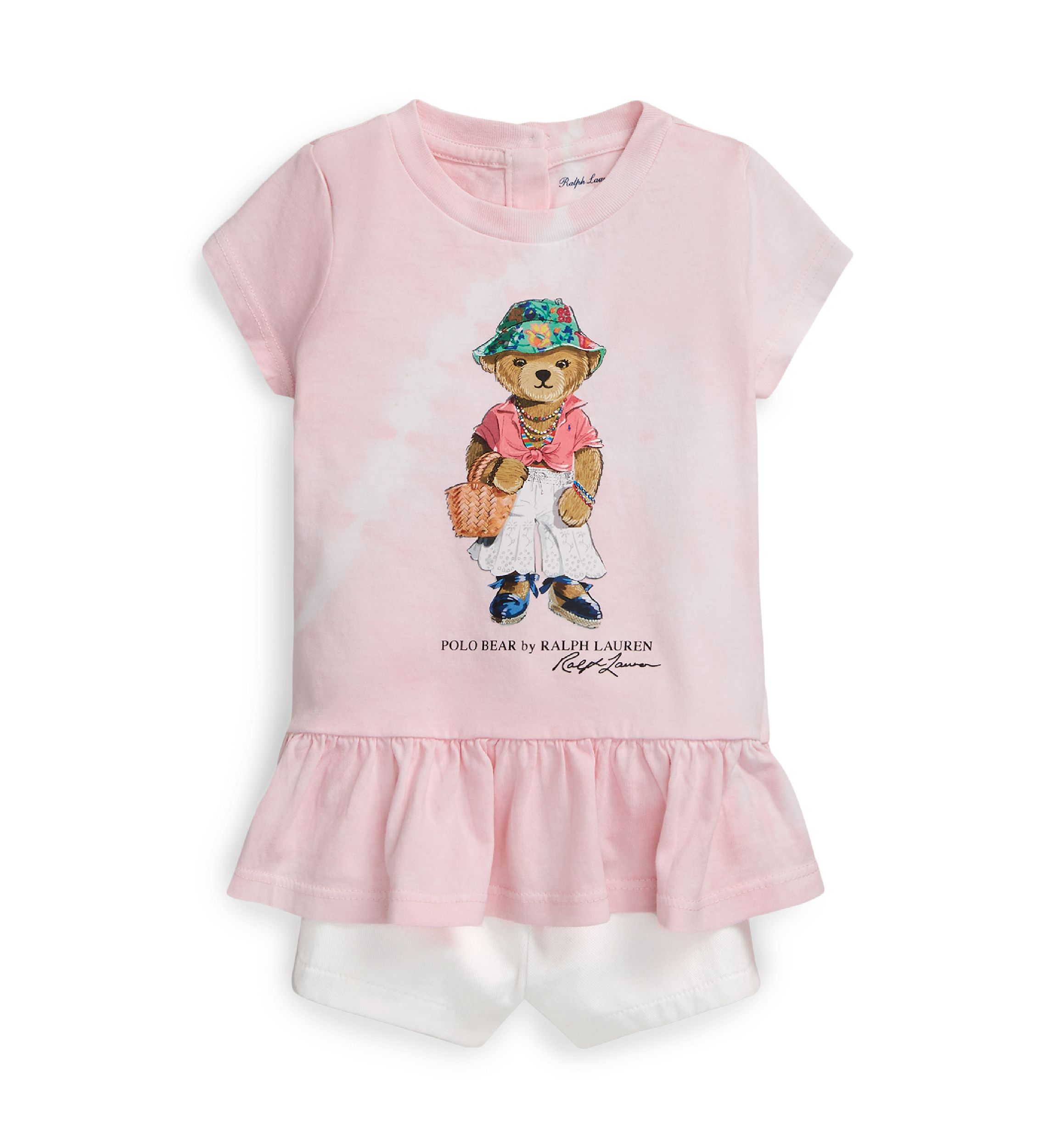 Baby Girls Cotton Jersey Bear Set