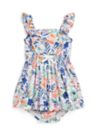 Baby Girls Tropical Printed Cotton Dress and Bloomer