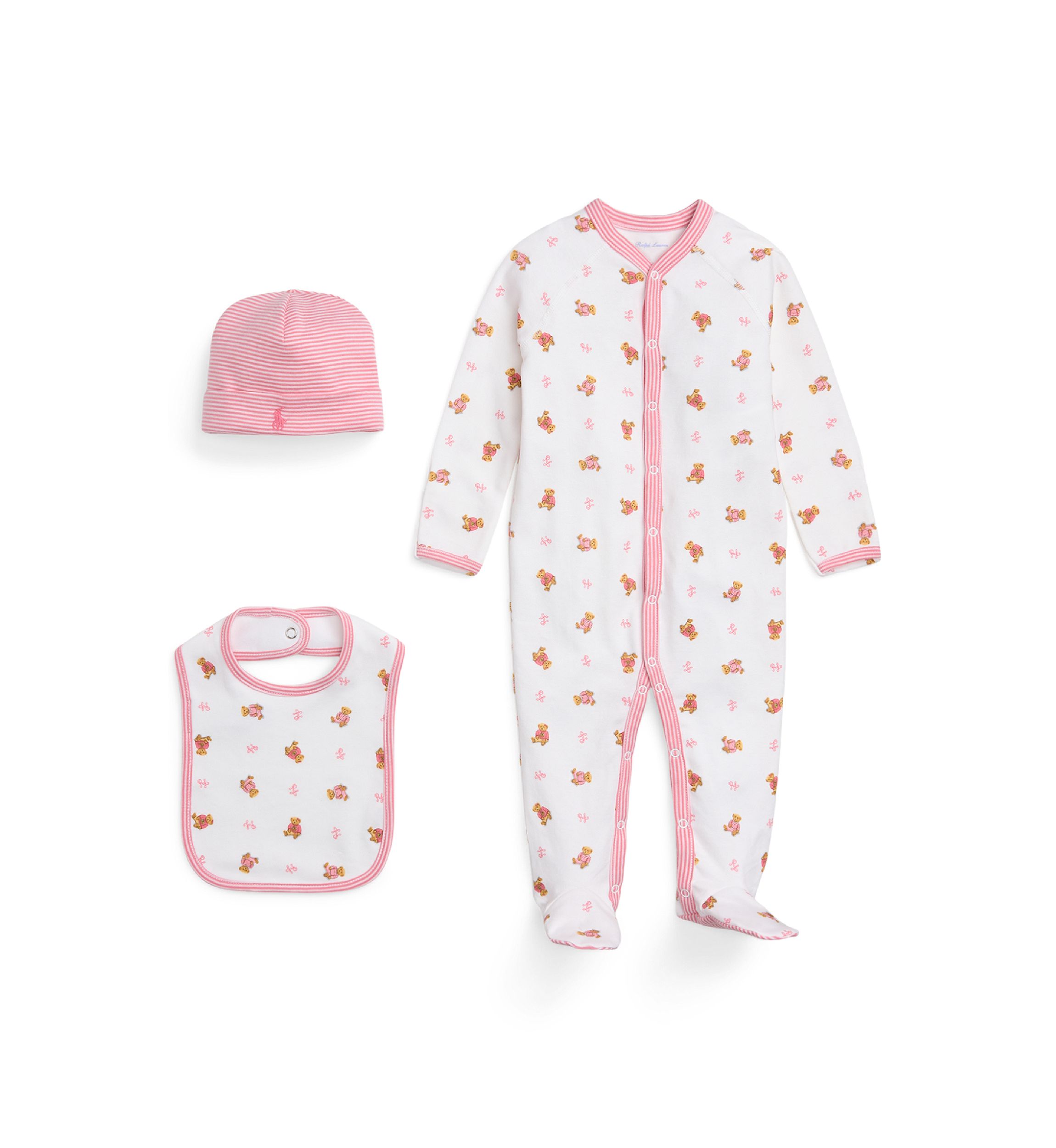 Baby Girls Floral Cotton 3-Piece Gift Set