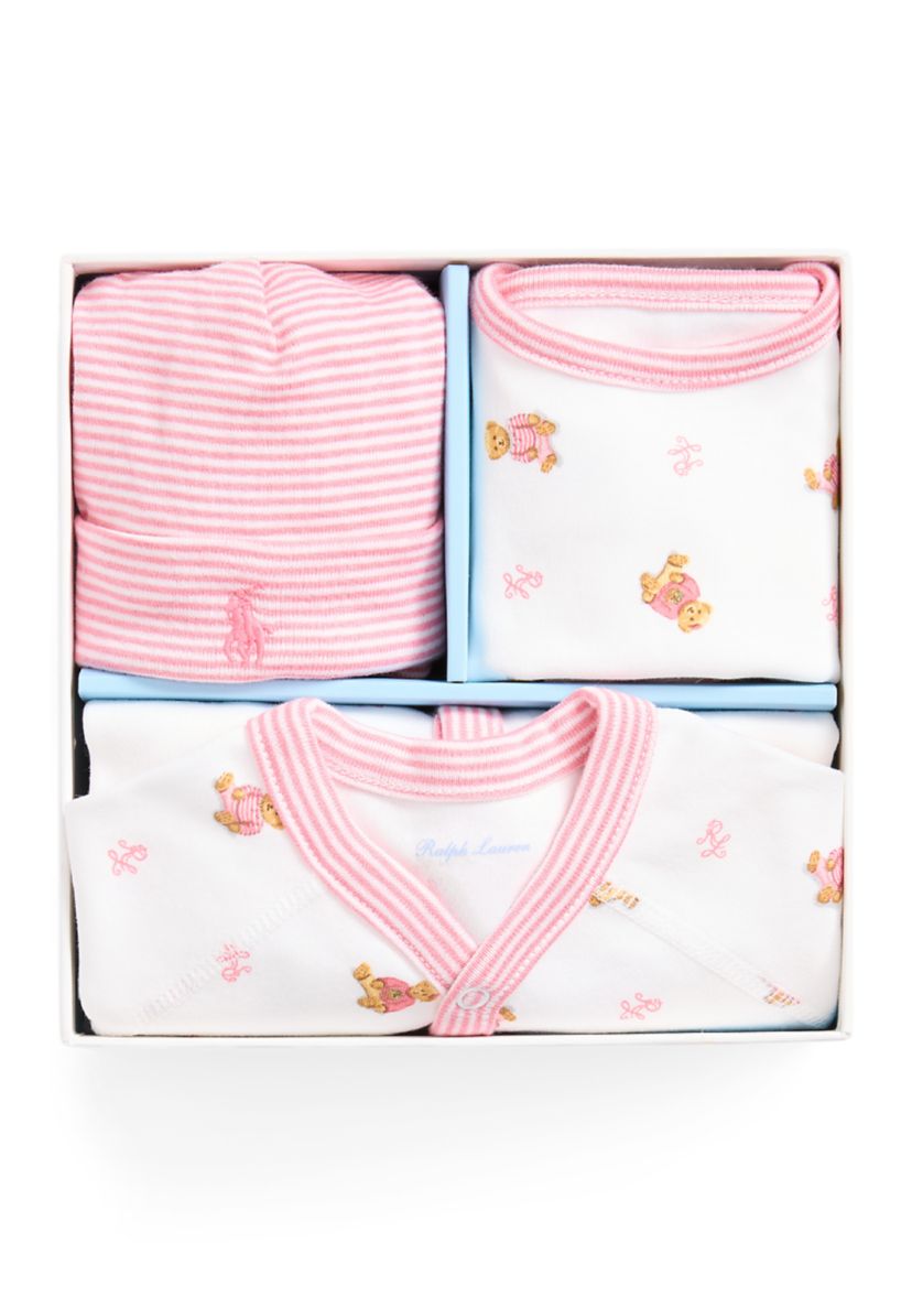 Baby Girls Floral Cotton 3-Piece Gift Set