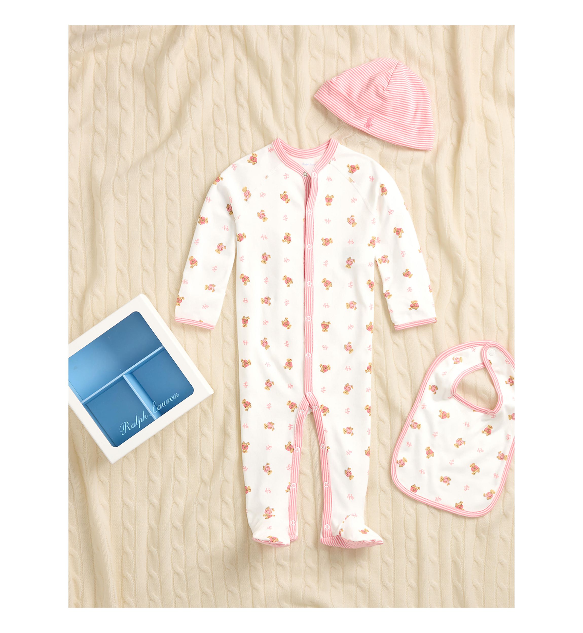 Baby Girls Floral Cotton 3-Piece Gift Set