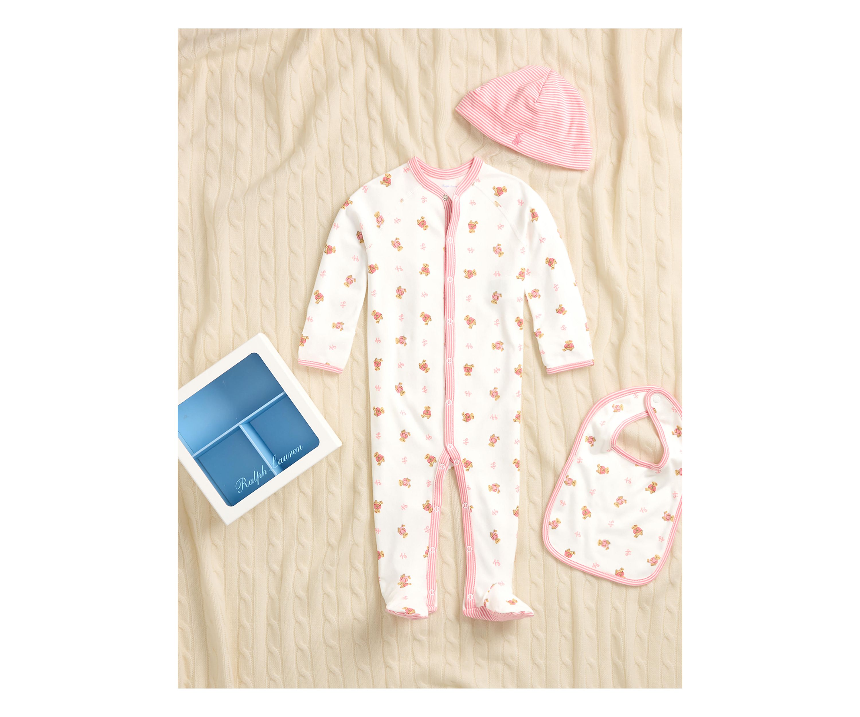 Baby Girls Floral Cotton 3-Piece Gift Set