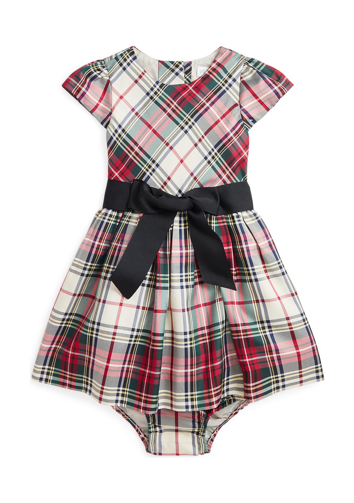 Baby Girls Plaid Twill Dress & Bloomer