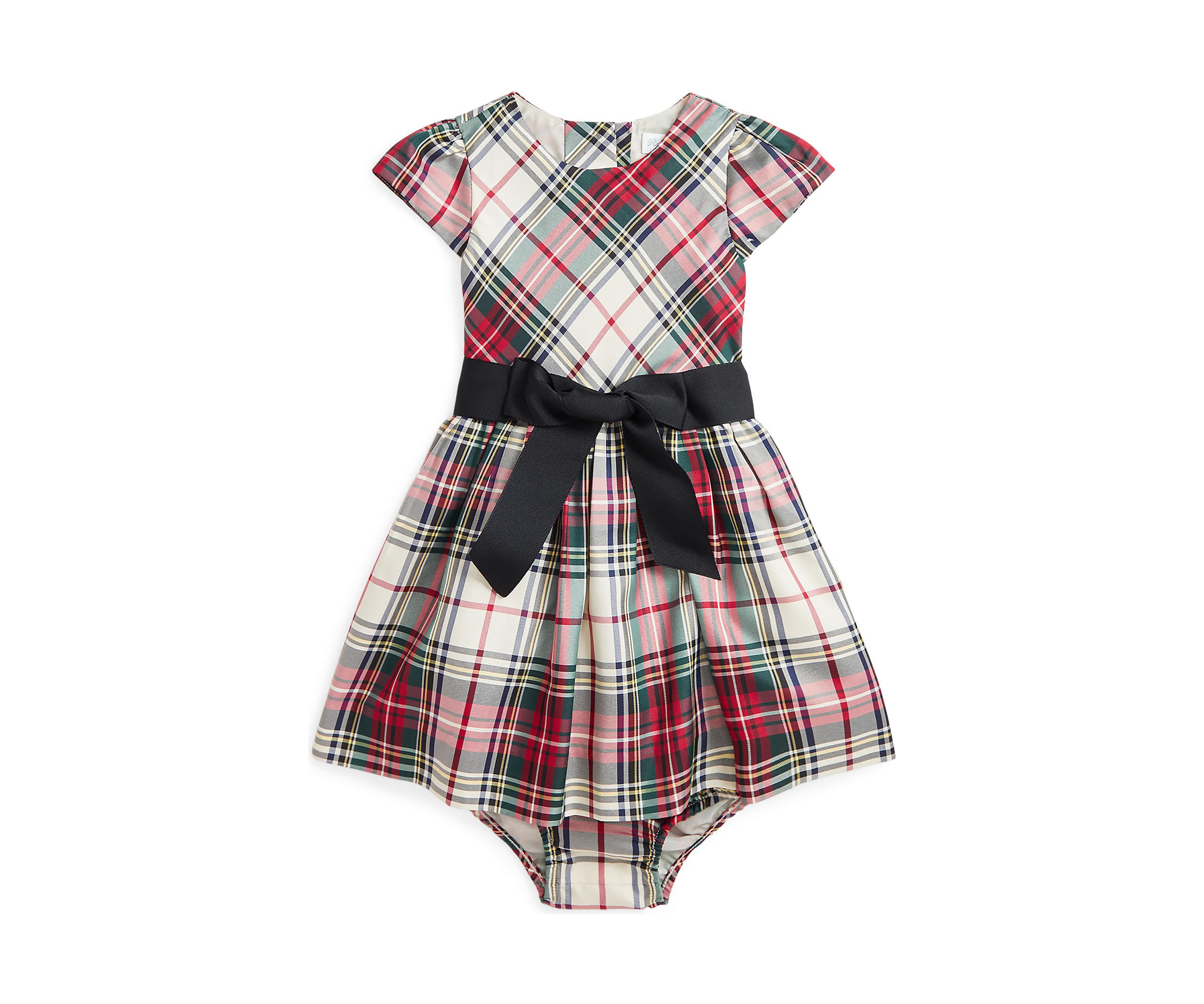 Baby Girls Plaid Twill Dress & Bloomer
