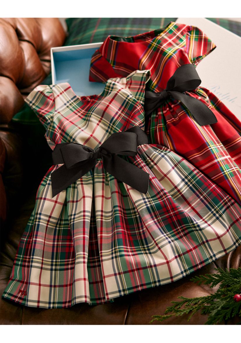 Baby Girls Plaid Twill Dress & Bloomer
