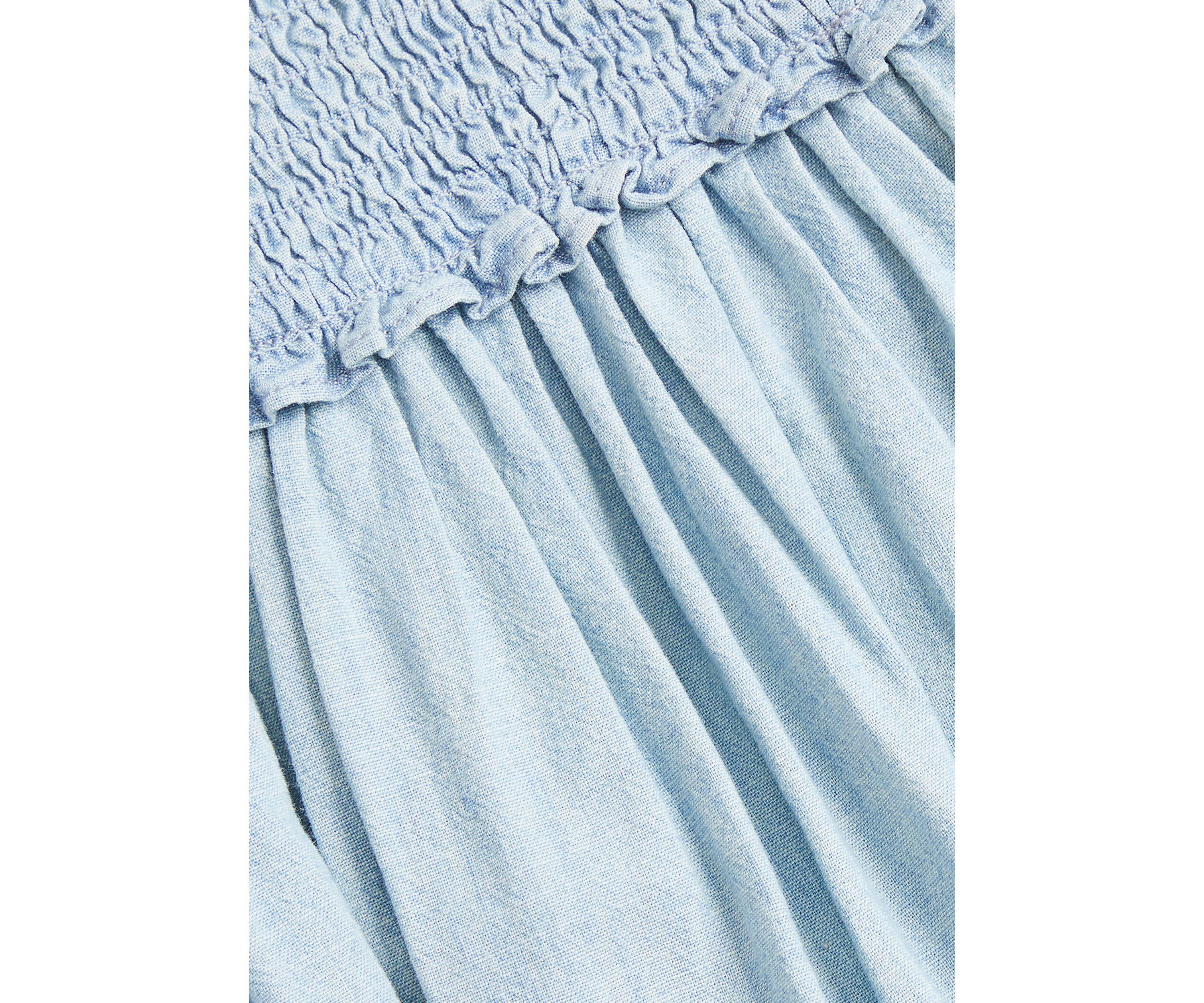 Baby Girls Smocked Cotton Chambray Dress & Bloomer