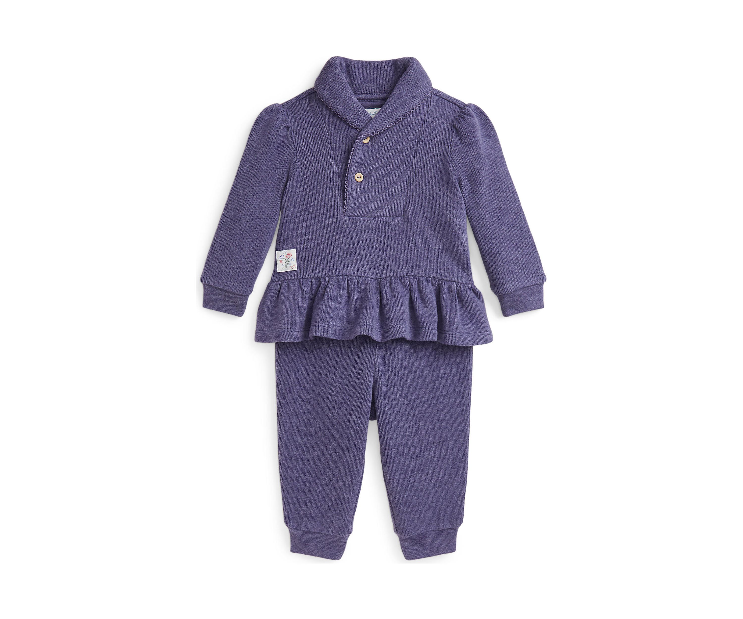 Baby Girls French Rib Cotton Pullover and Pant Set