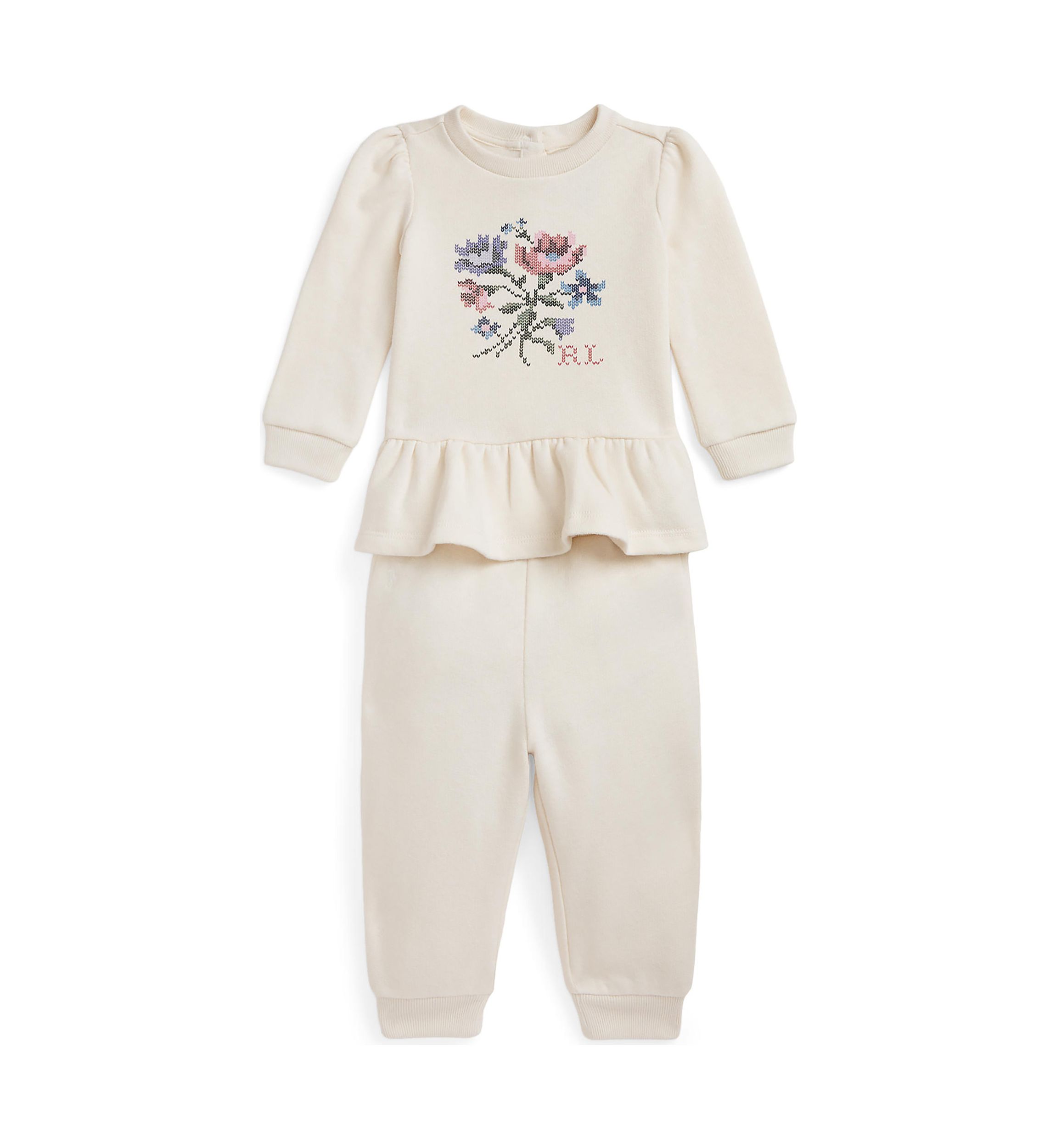 Baby Girls Floral Fleece Sweatshirt and Pant Set