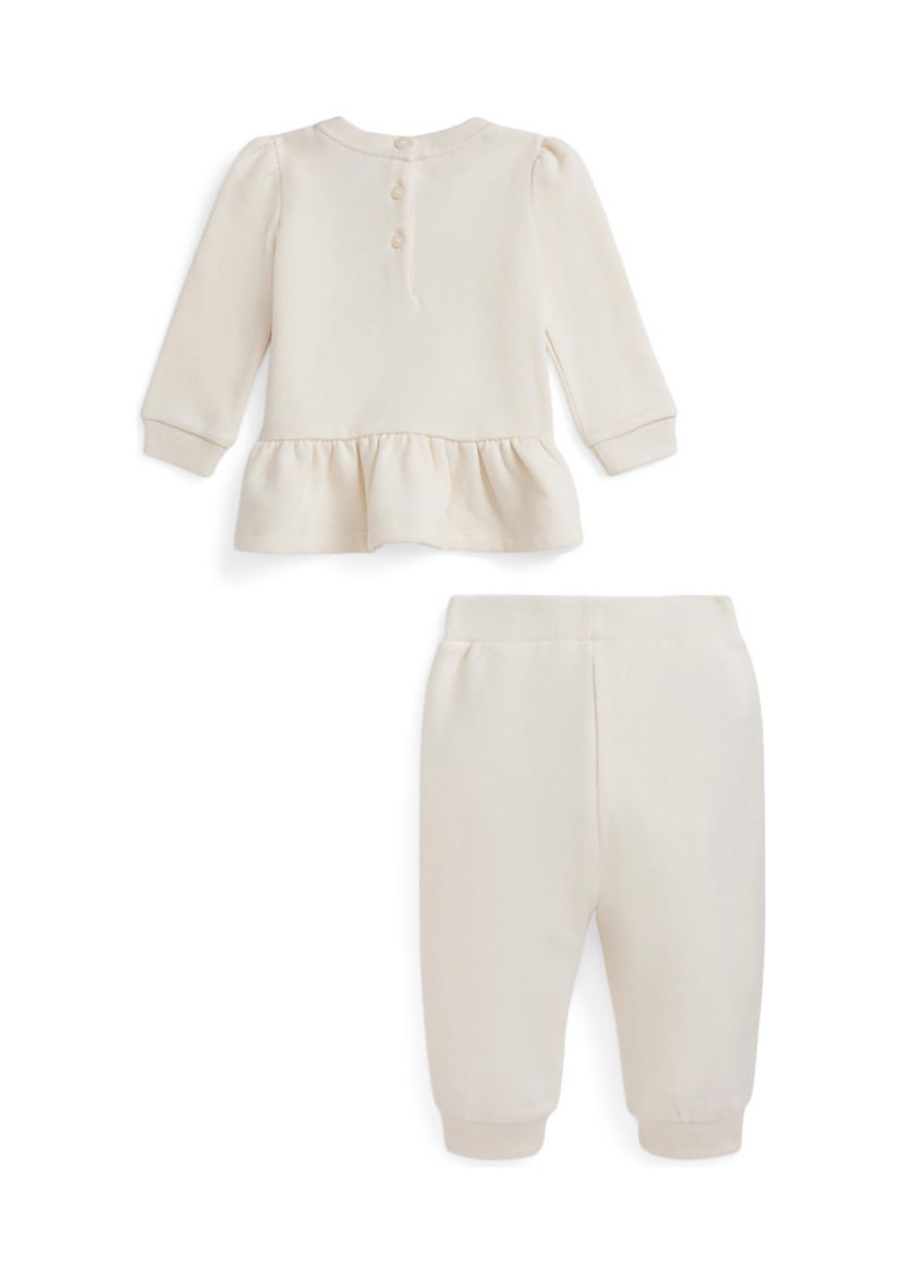 Baby Girls Floral Fleece Sweatshirt and Pant Set