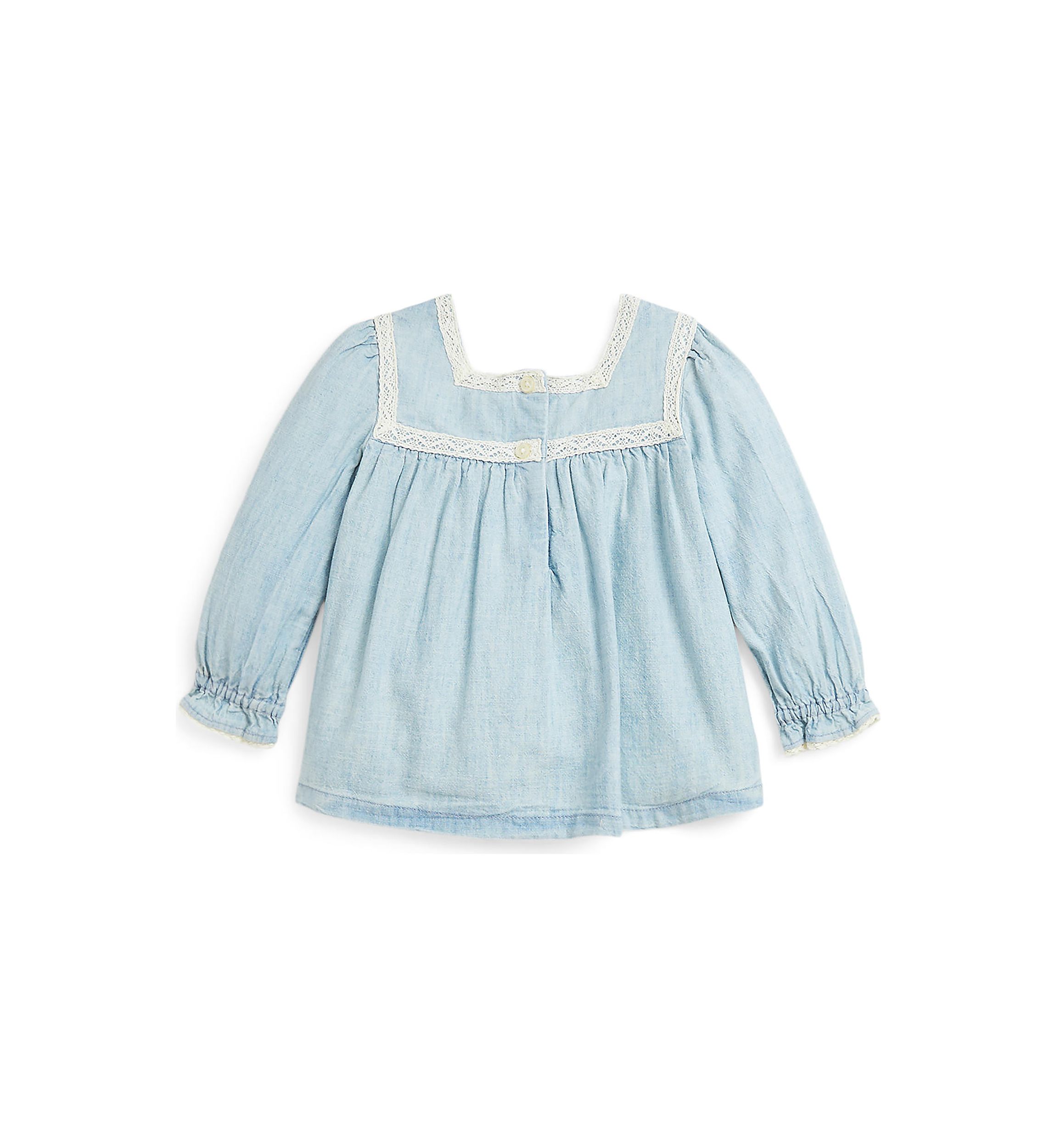 Baby Girls Chambray Top & Ribbed Leggings Set