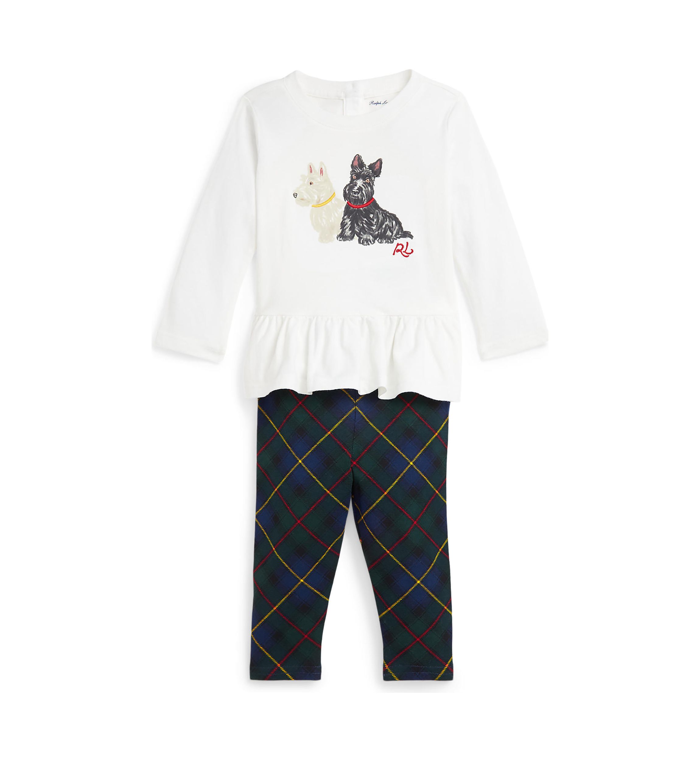 Baby Girls Dog Print Jersey T-Shirt & Leggings Set
