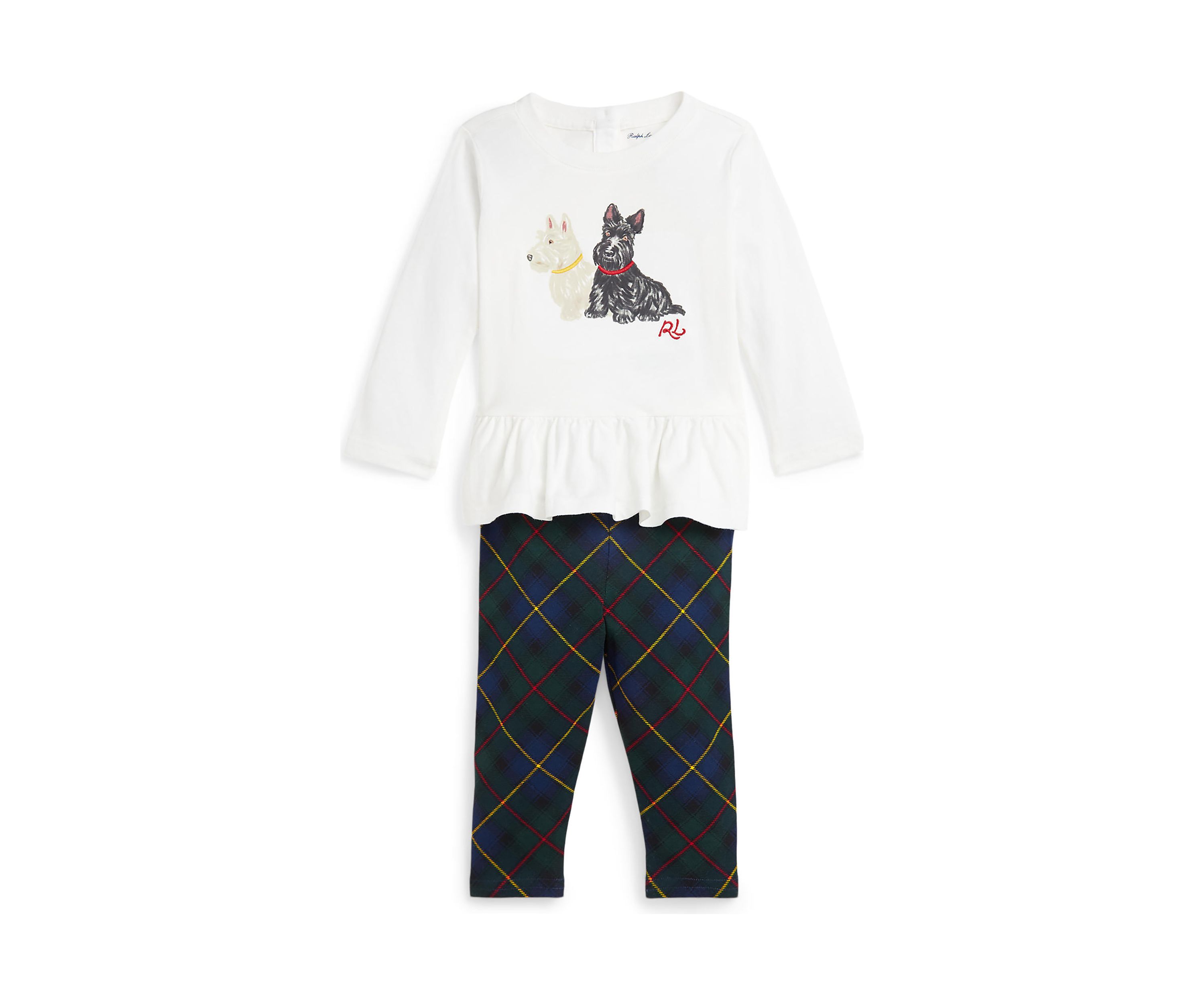 Baby Girls Dog Print Jersey T-Shirt & Leggings Set