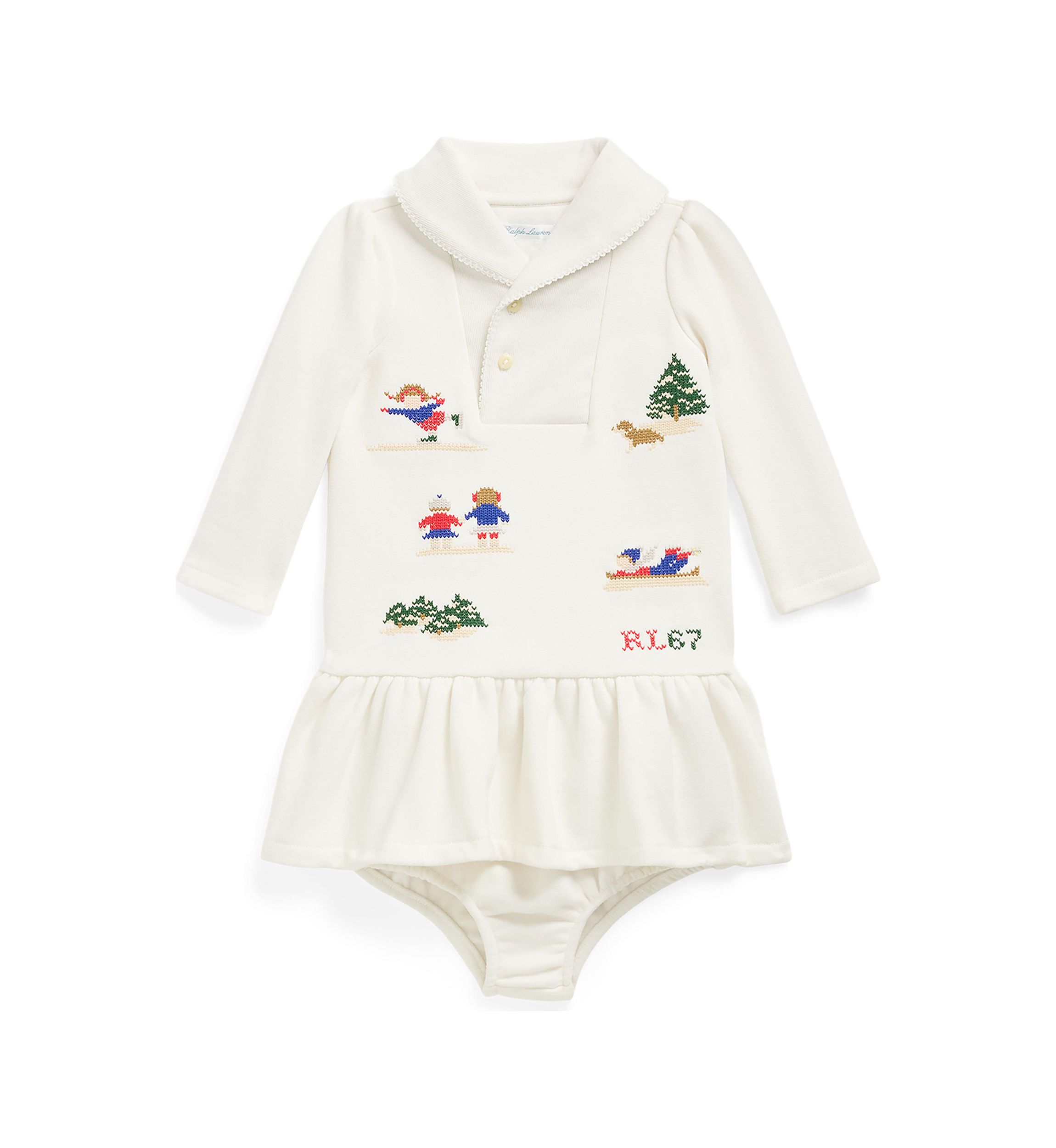 Baby Girls Nevis Fair Isle Shawl Cotton Dress