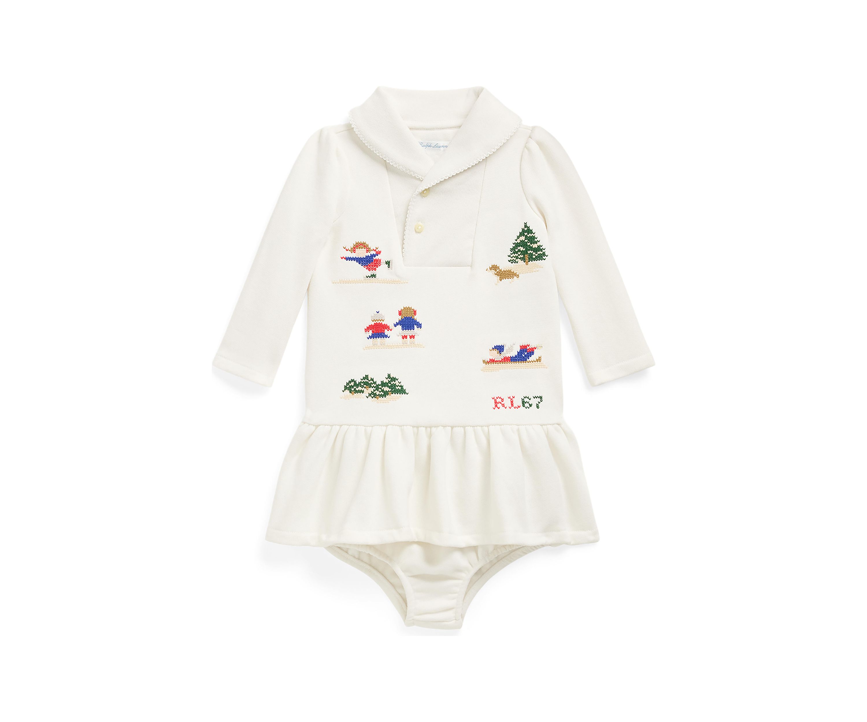 Baby Girls Nevis Fair Isle Shawl Cotton Dress