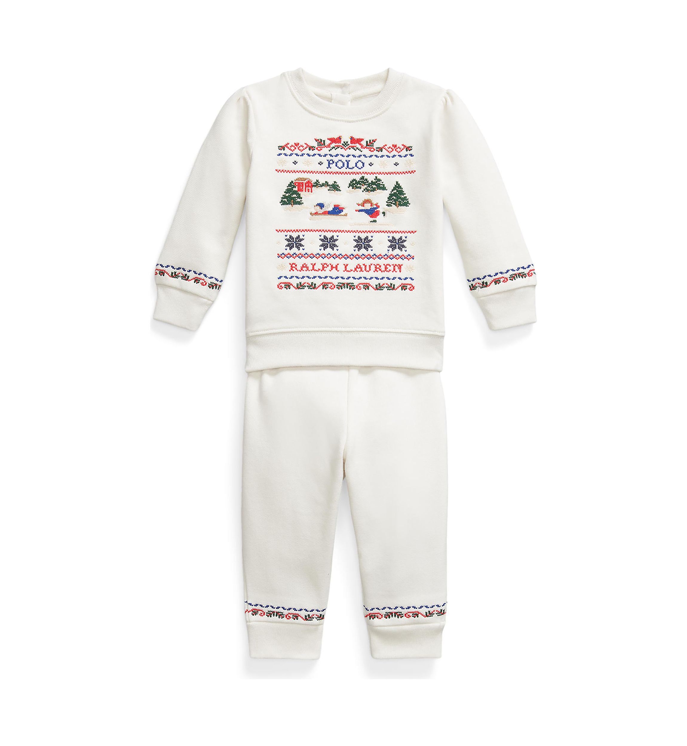 Baby Girls Logo Fleece Sweatshirt & Jogger Pants Set