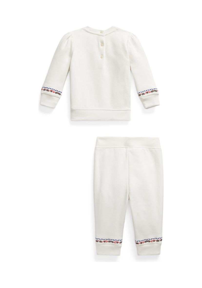 Baby Girls Logo Fleece Sweatshirt & Jogger Pants Set