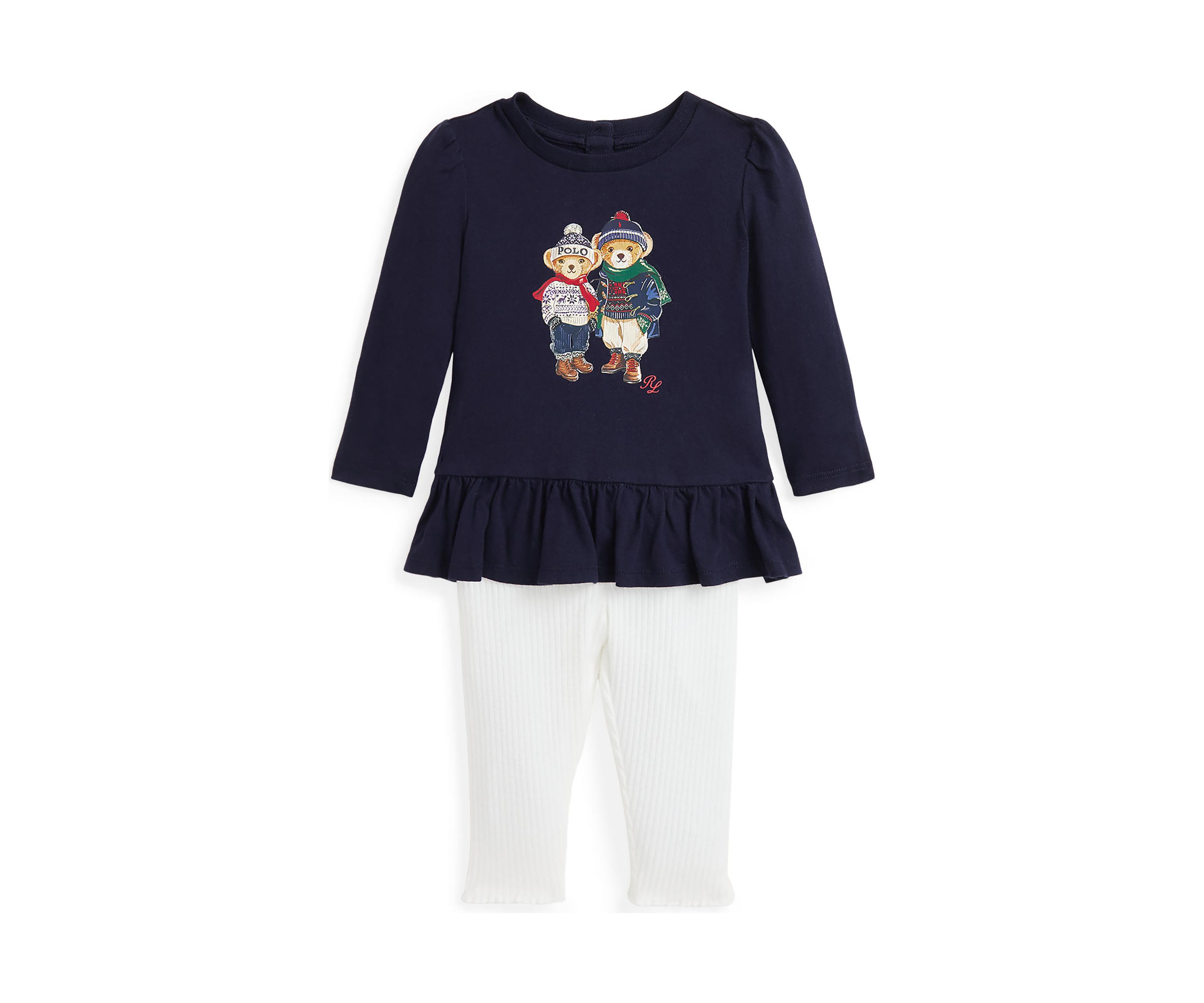 Baby Girls Polo Bear Jersey T-Shirt & Leggings Set