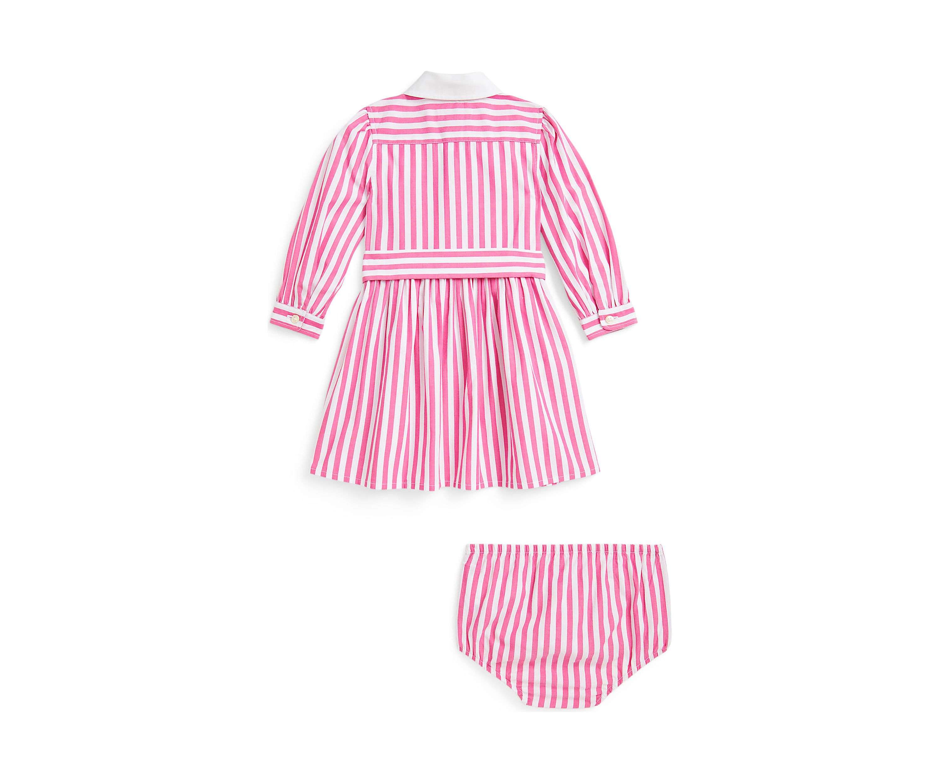 Baby Girls Striped Poplin Shirtdress & Bloomer