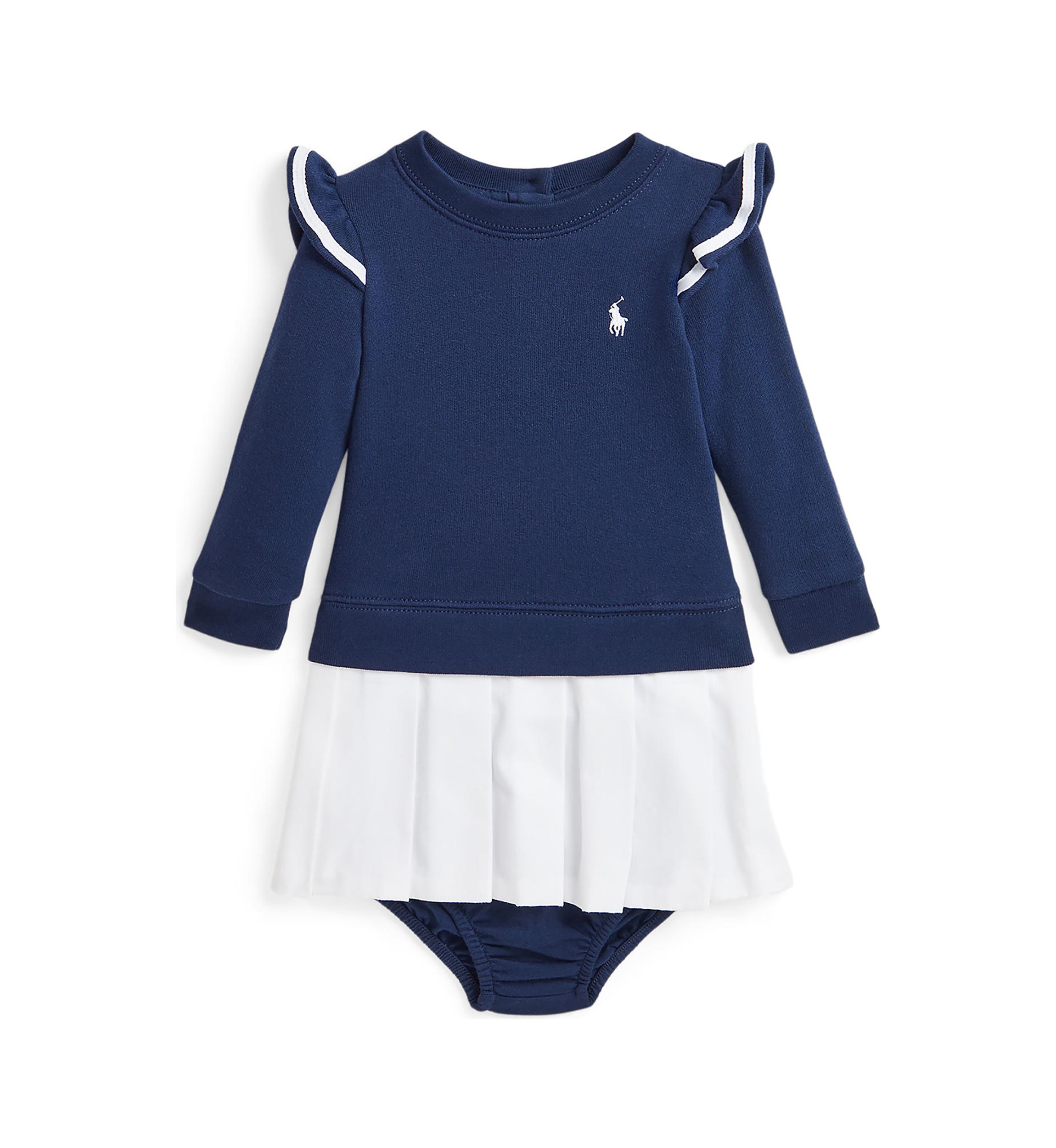 Baby Girls Woven Skirt Terry Dress & Bloomer 