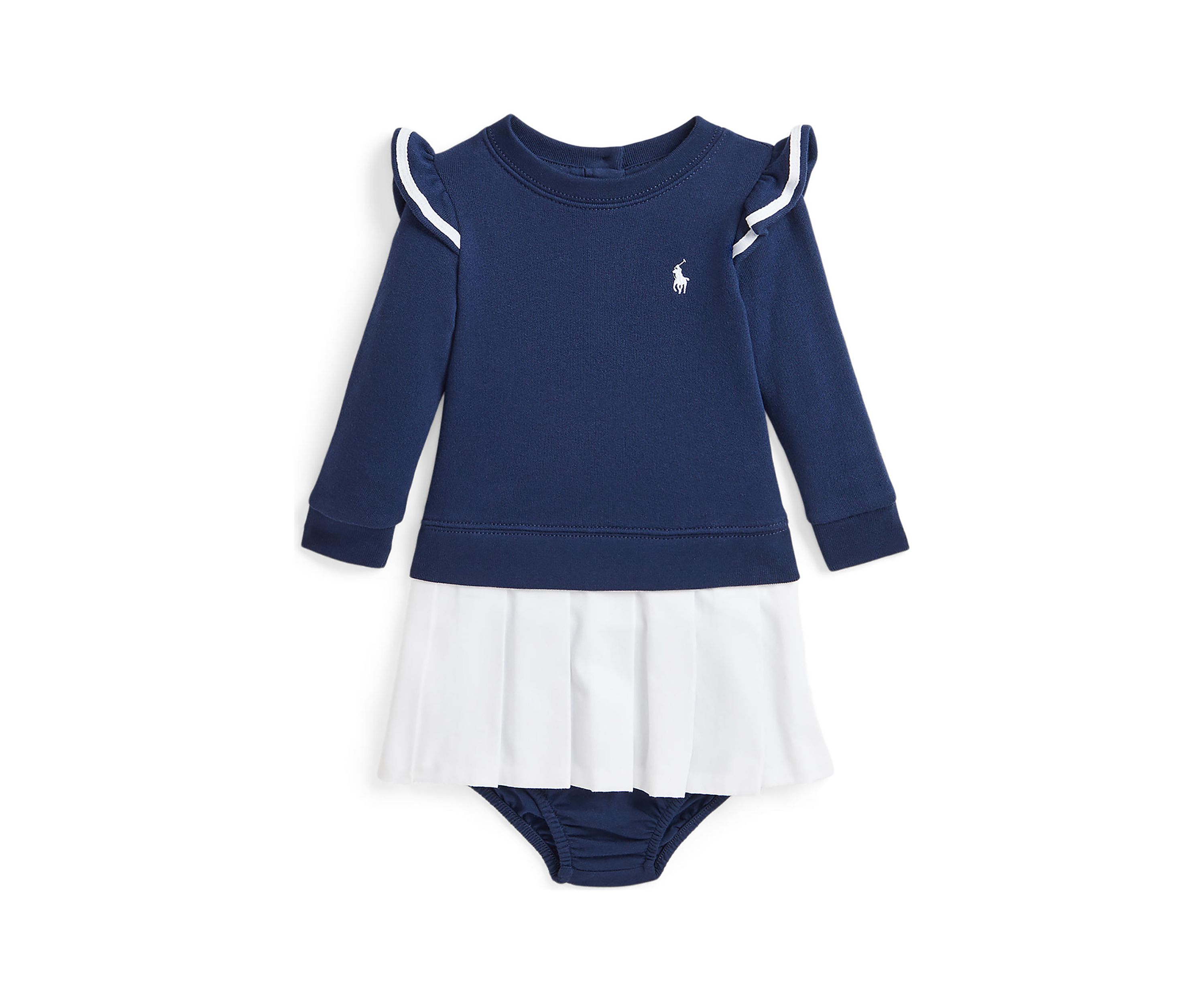 Baby Girls Woven Skirt Terry Dress & Bloomer 