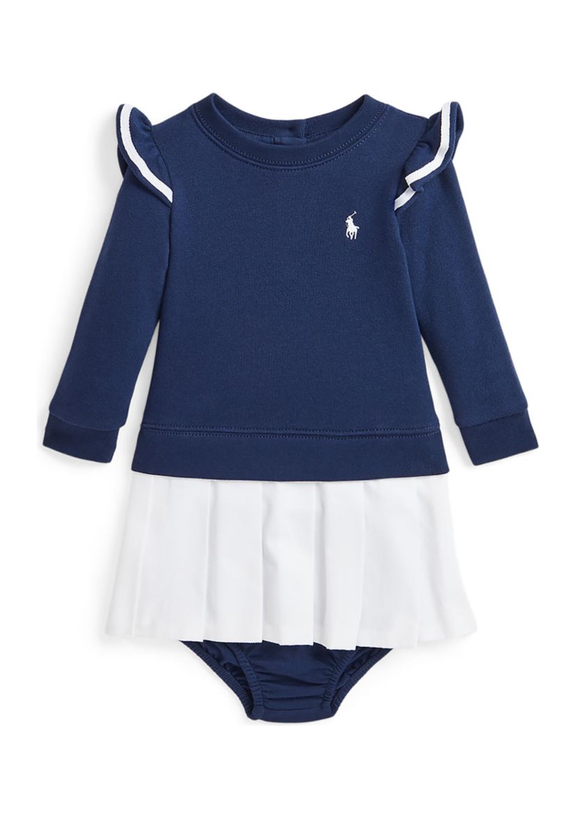 Baby Girls Woven Skirt Terry Dress & Bloomer 