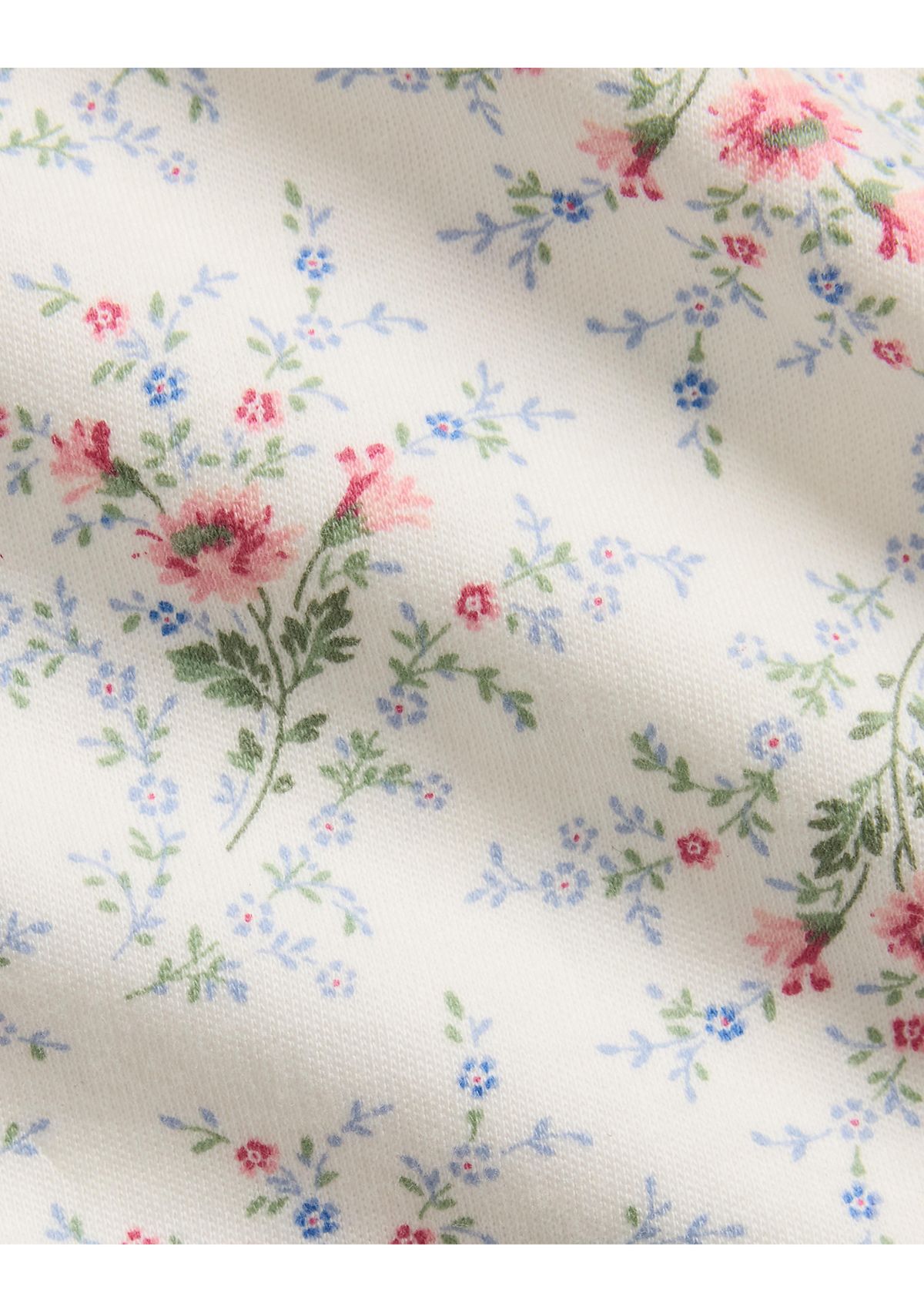 Baby Girls Floral Cotton Interlock Footed Coverall