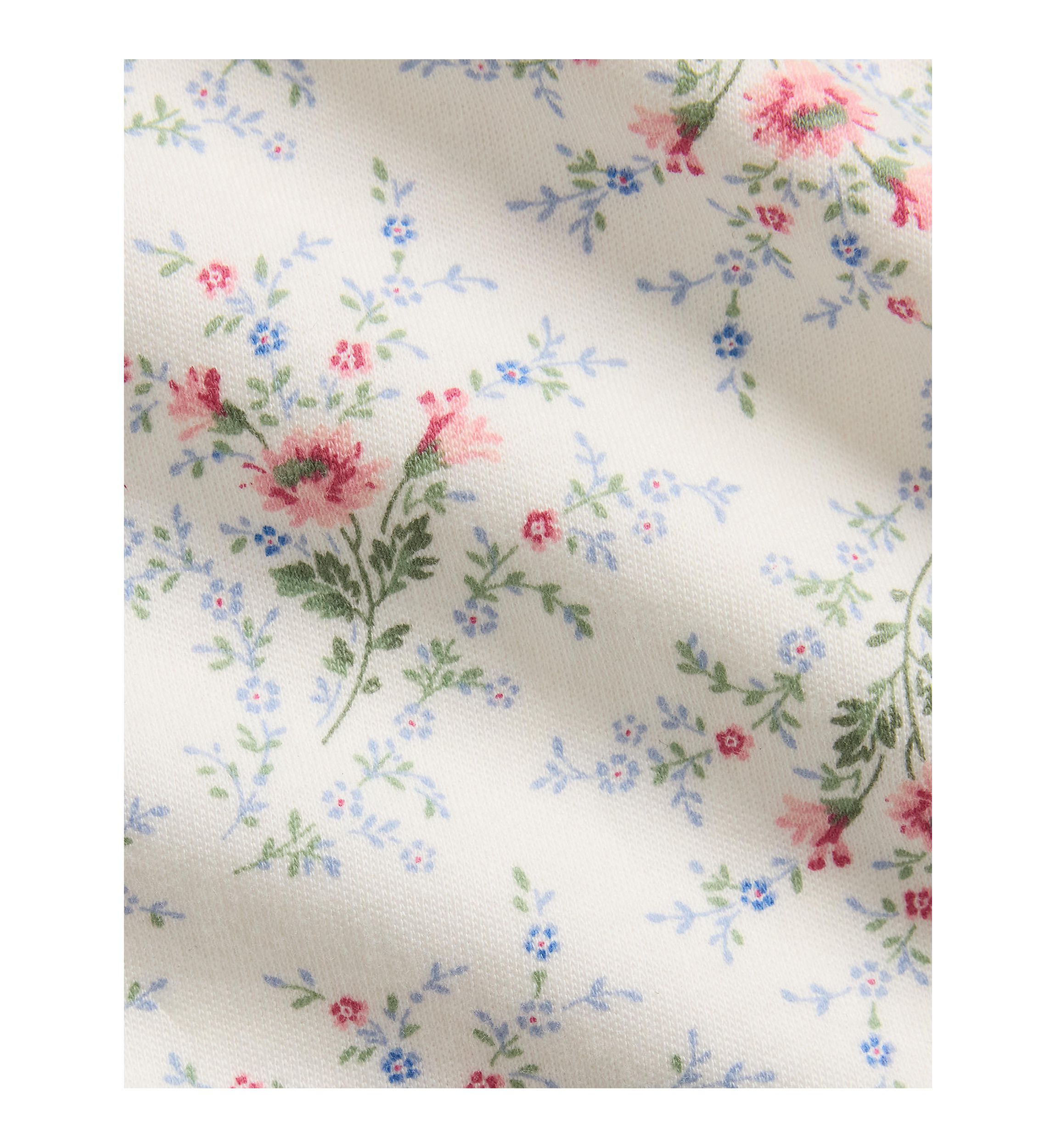 Baby Girls Floral Cotton Interlock Footed Coverall