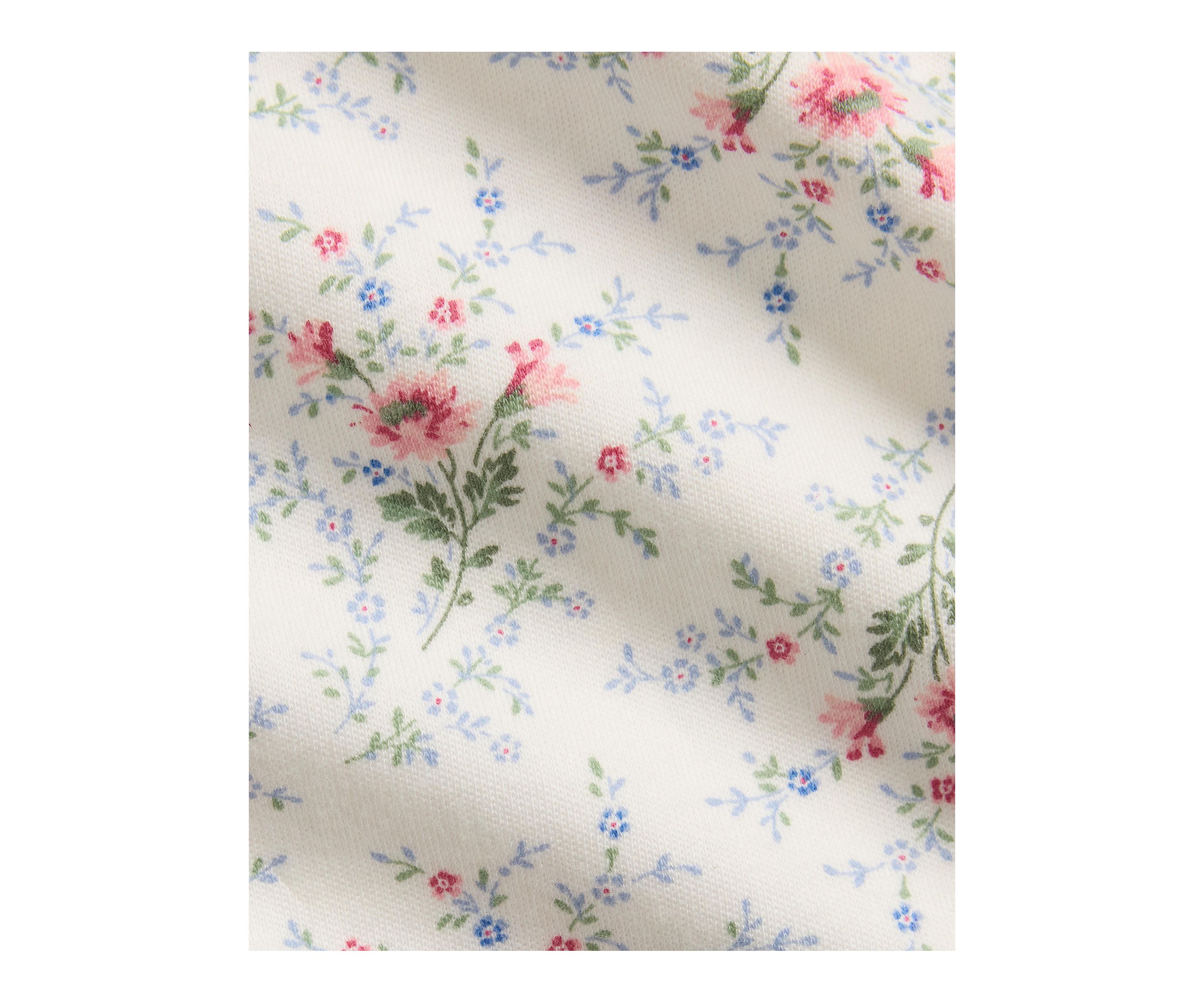 Baby Girls Floral Cotton Interlock Footed Coverall