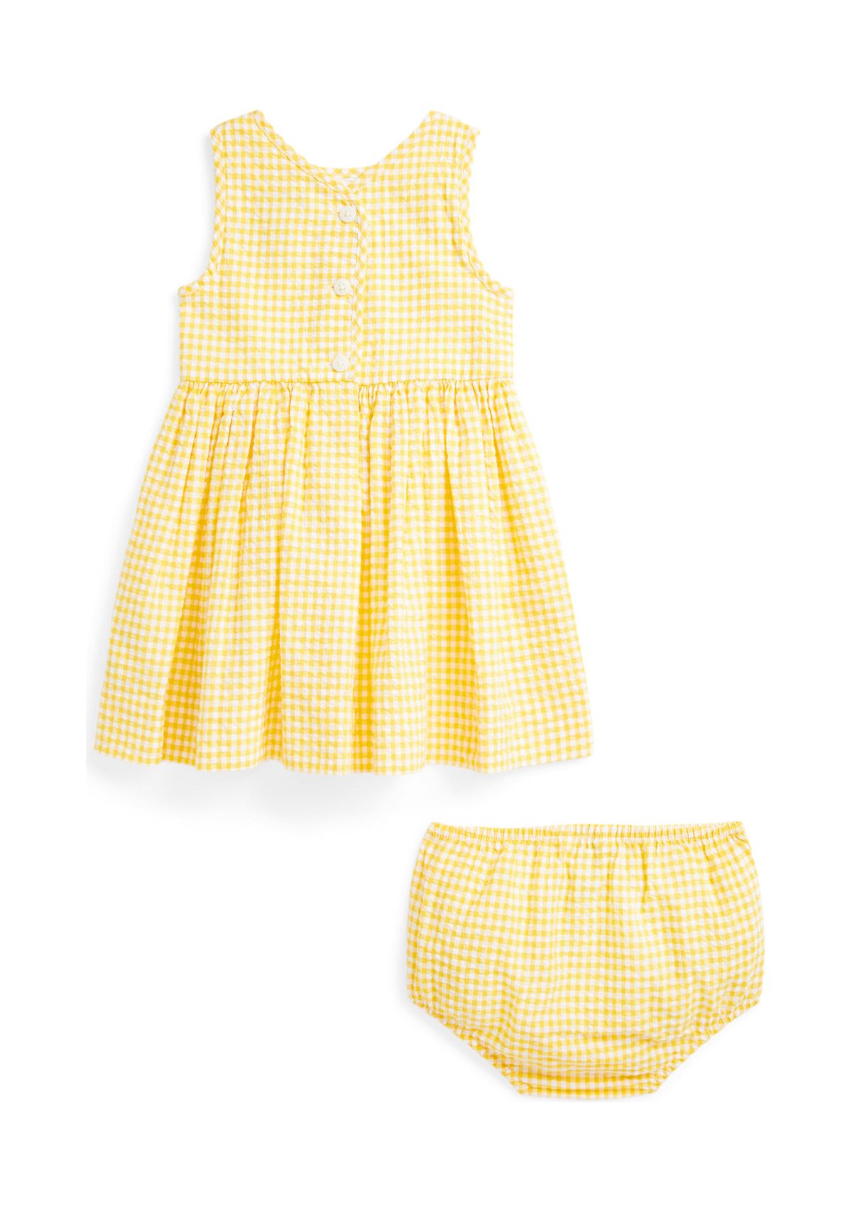 Baby Girls Gingham Seersucker Dress & Bloomer