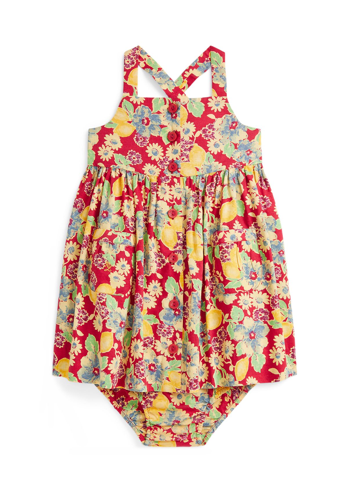 Baby Girls Knit Oxford Bubble Shortall