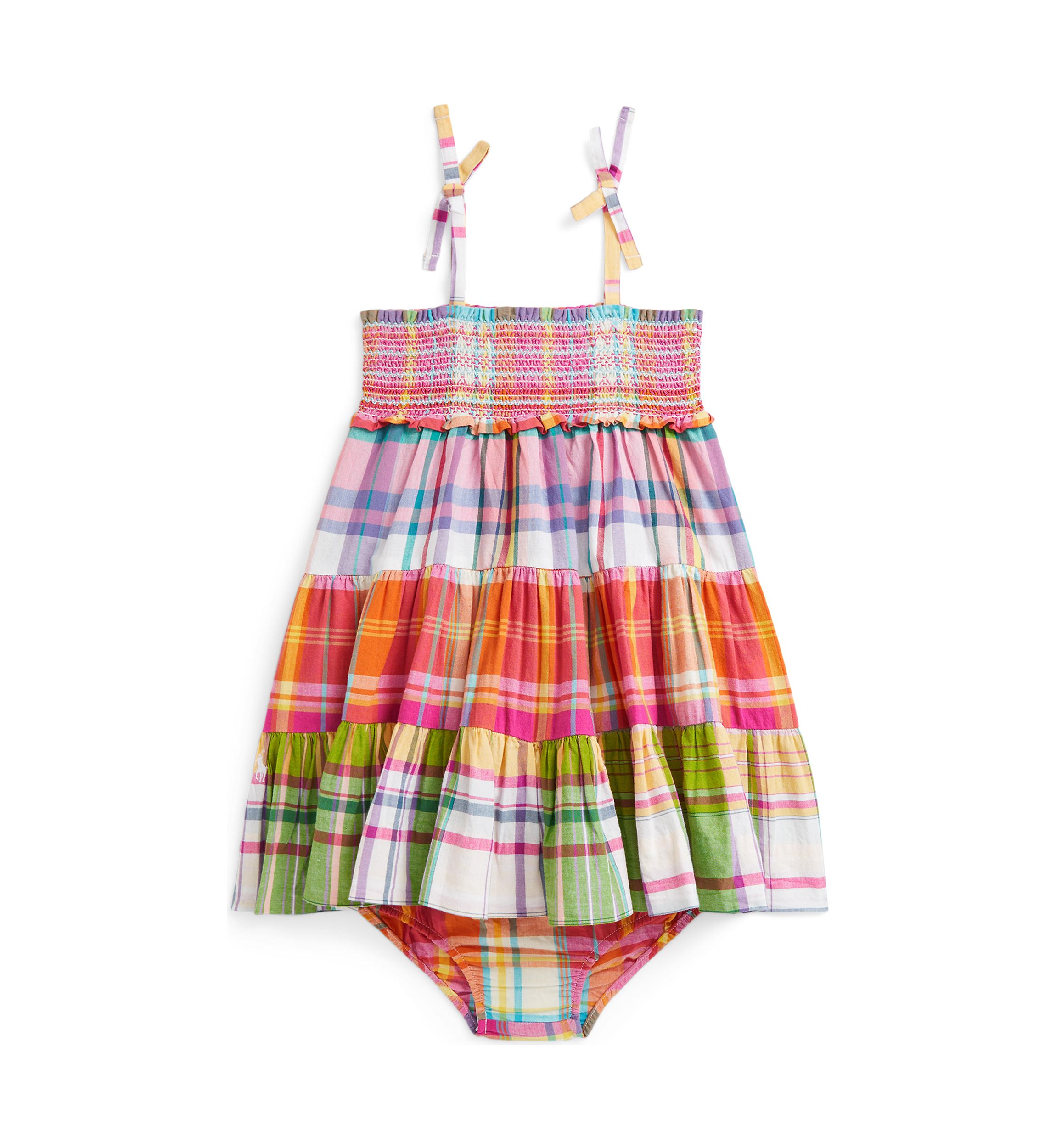 Baby Girls Plaid Cotton Madras Dress & Bloomer