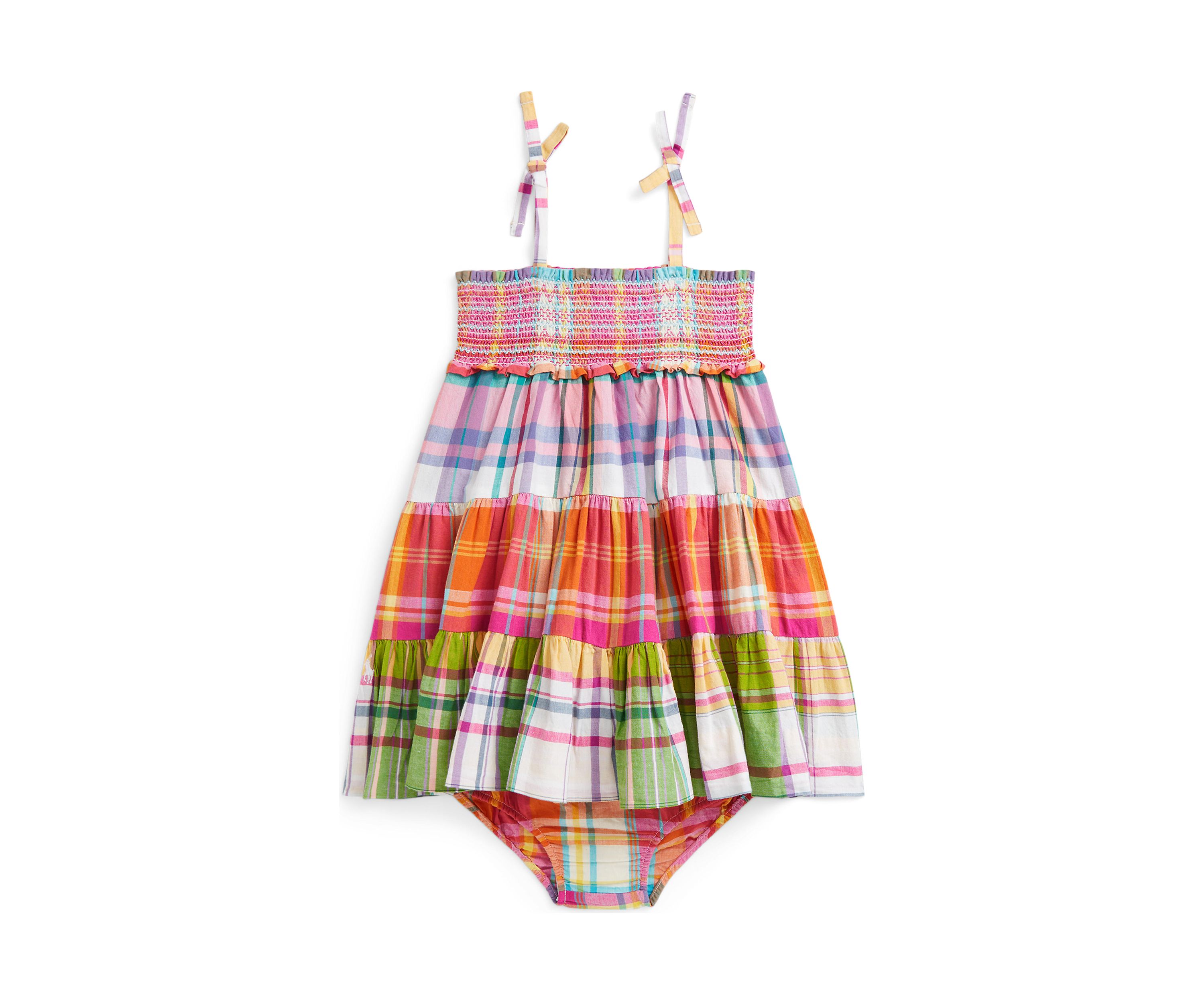 Baby Girls Plaid Cotton Madras Dress & Bloomer