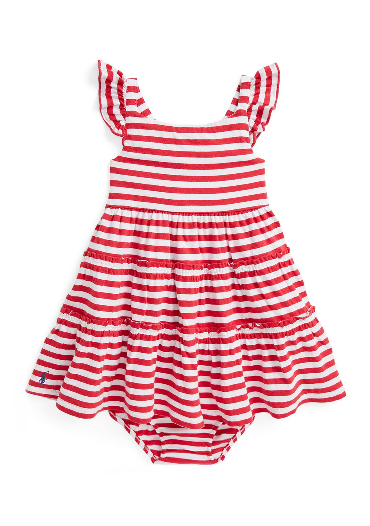 Baby Girls Smocked Cotton Jersey Peplum Top