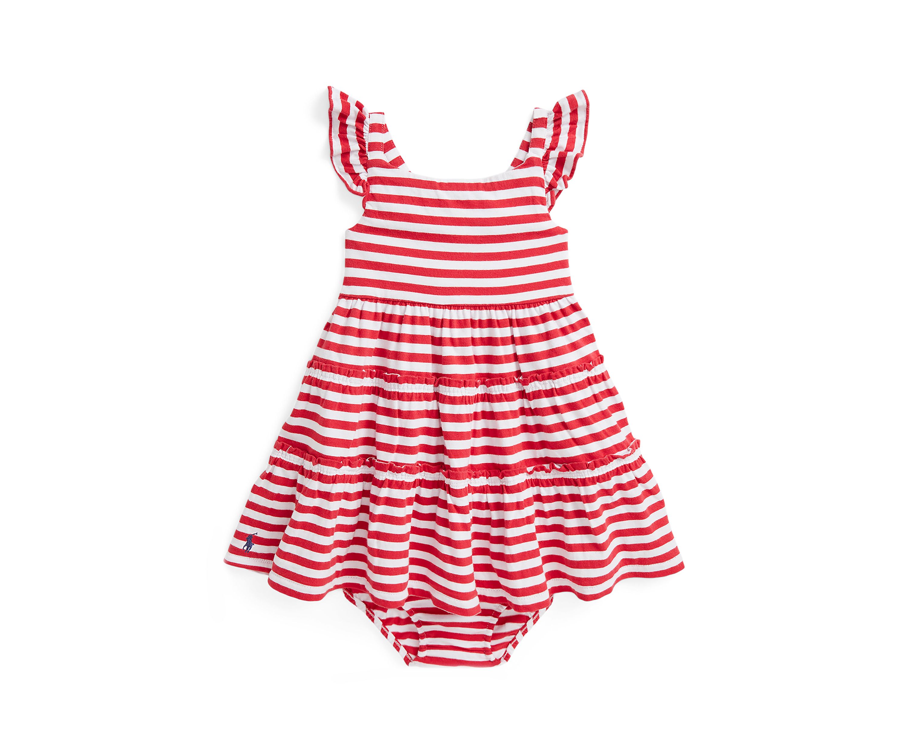 Baby Girls Smocked Cotton Jersey Peplum Top