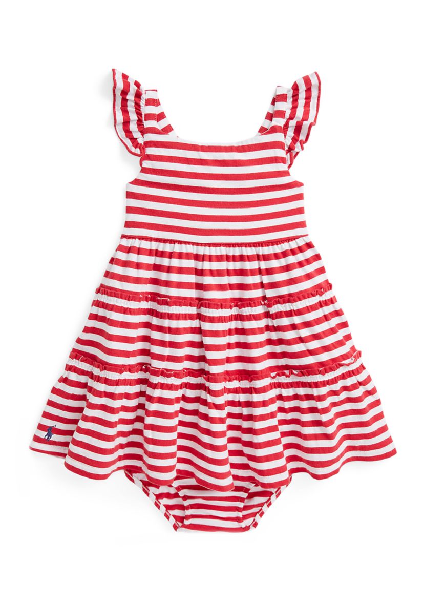 Baby Girls Smocked Cotton Jersey Peplum Top