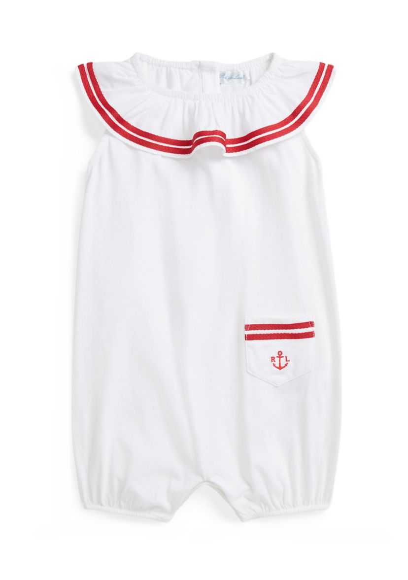 Baby Girls Smocked Cotton Jersey Peplum Top