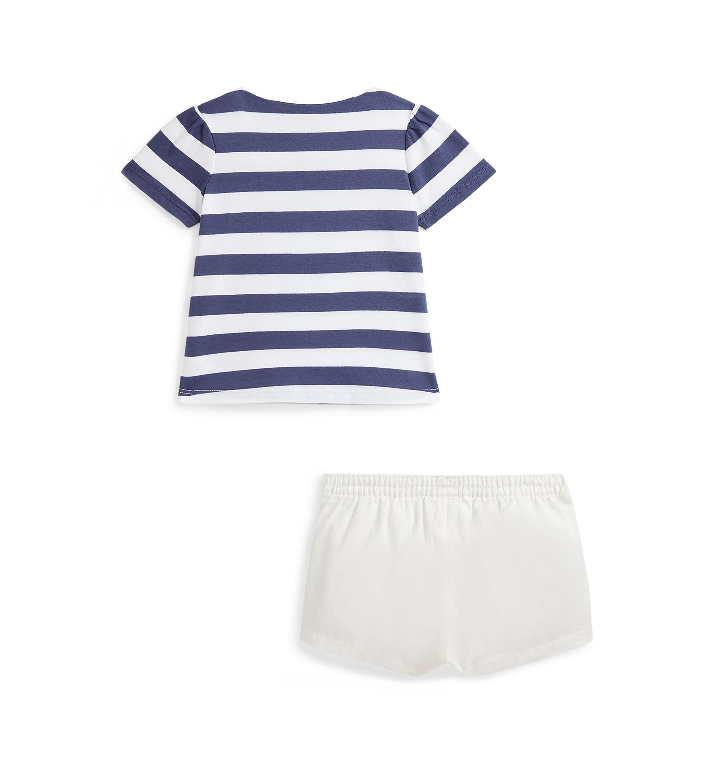 Baby Girls Polo Bear Cotton T-Shirt & Twill Short Set
