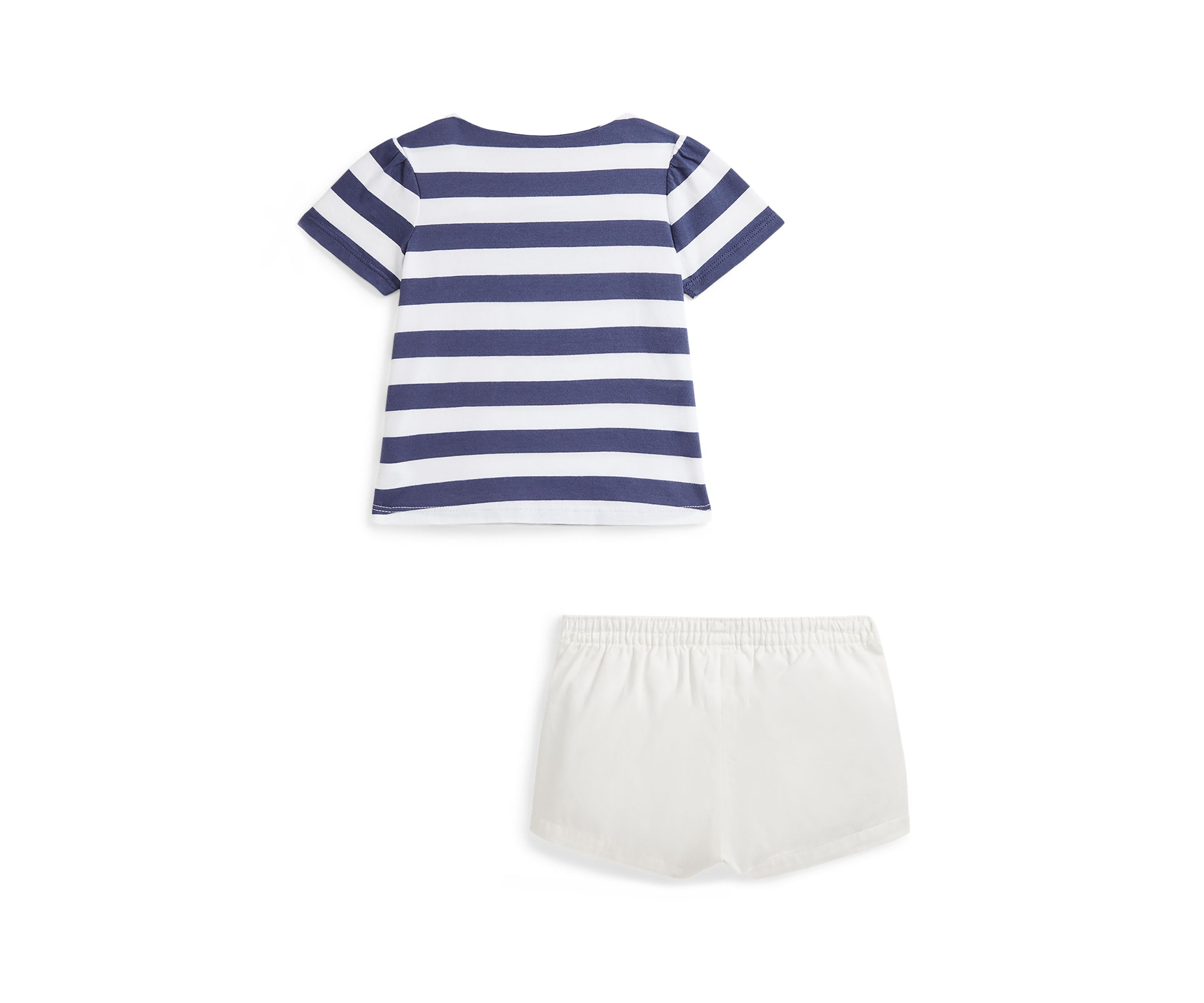 Baby Girls Polo Bear Cotton T-Shirt & Twill Short Set