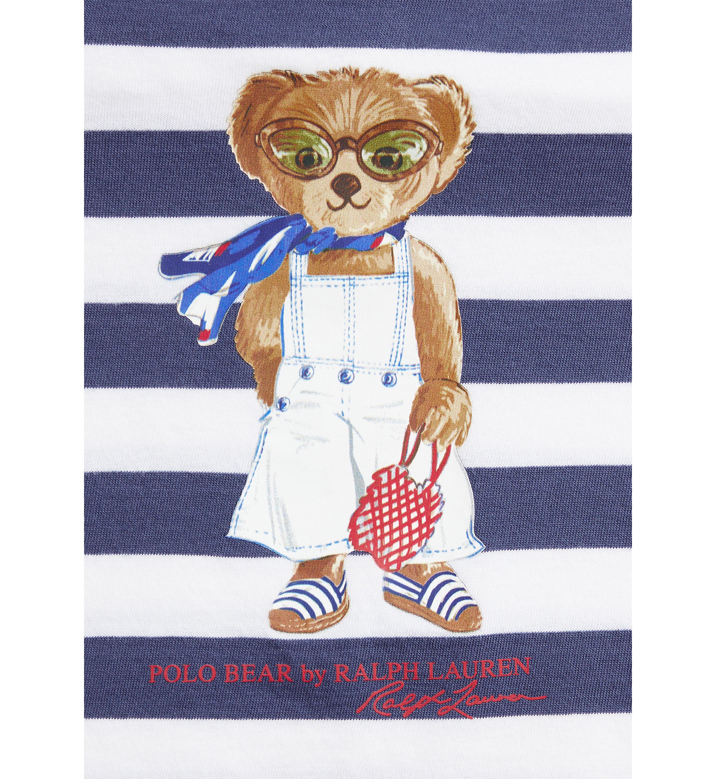 Baby Girls Polo Bear Cotton T-Shirt & Twill Short Set