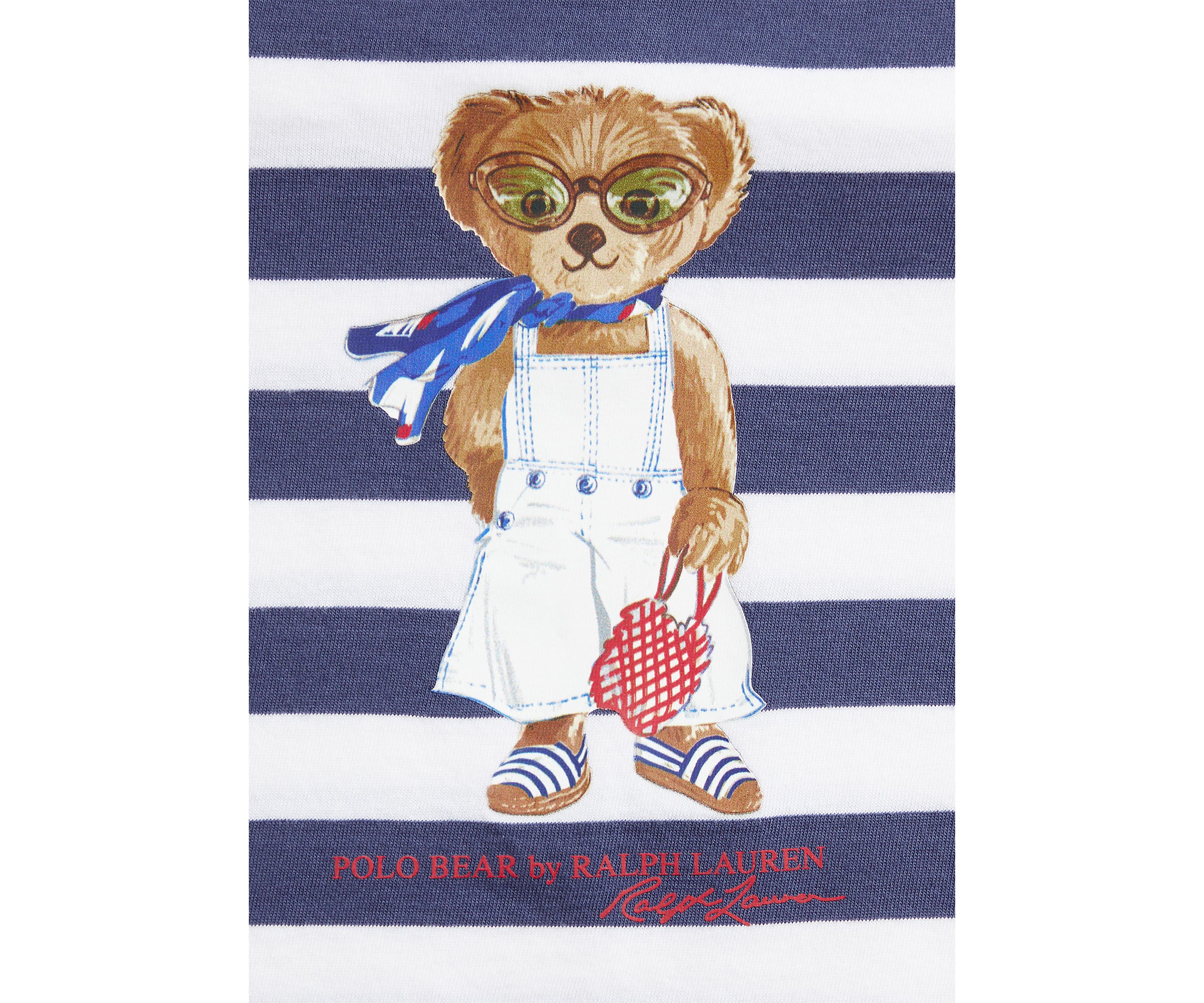 Baby Girls Polo Bear Cotton T-Shirt & Twill Short Set