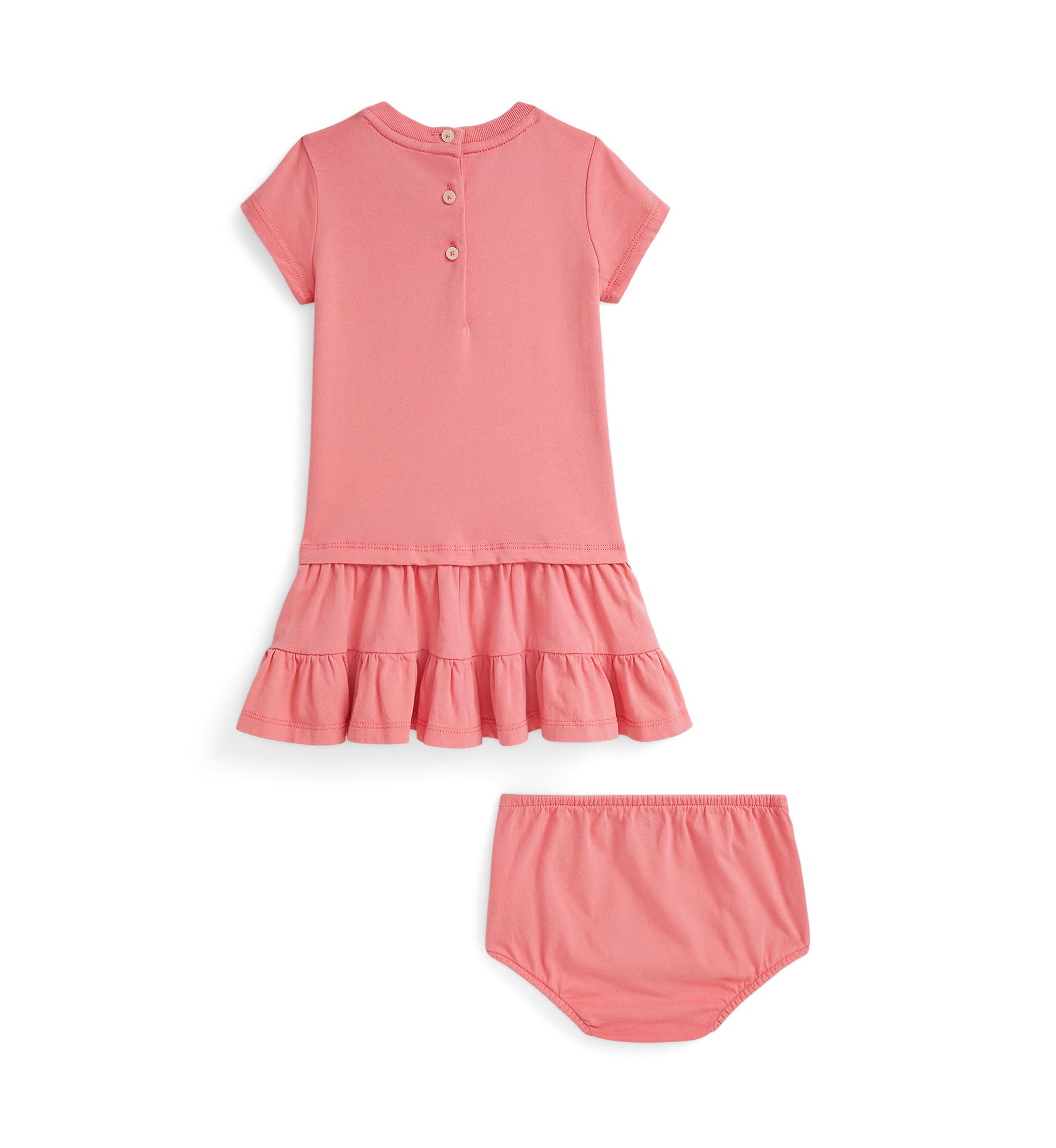Baby Girls Polo Bear Tiered Cotton Jersey Dress