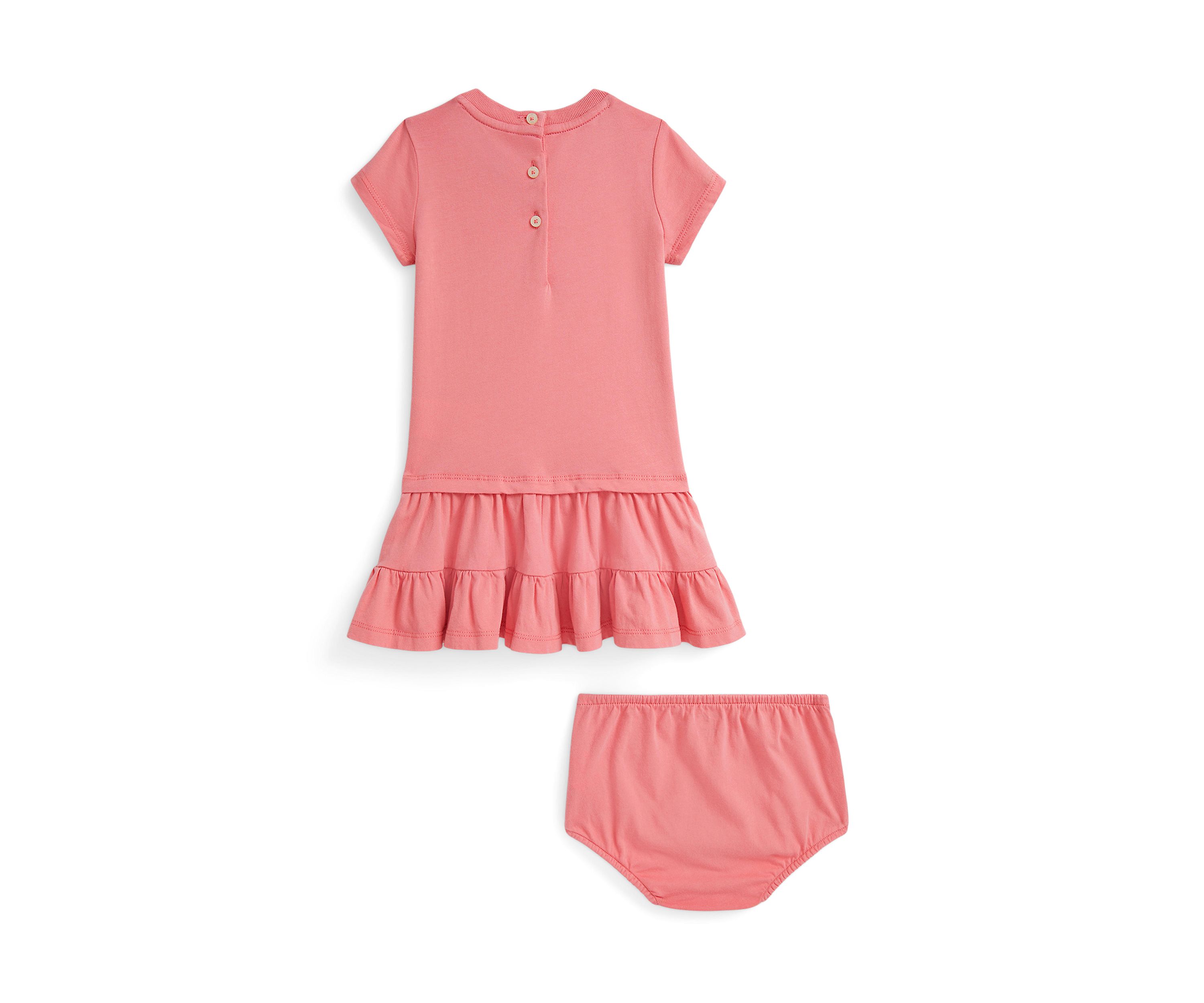 Baby Girls Polo Bear Tiered Cotton Jersey Dress
