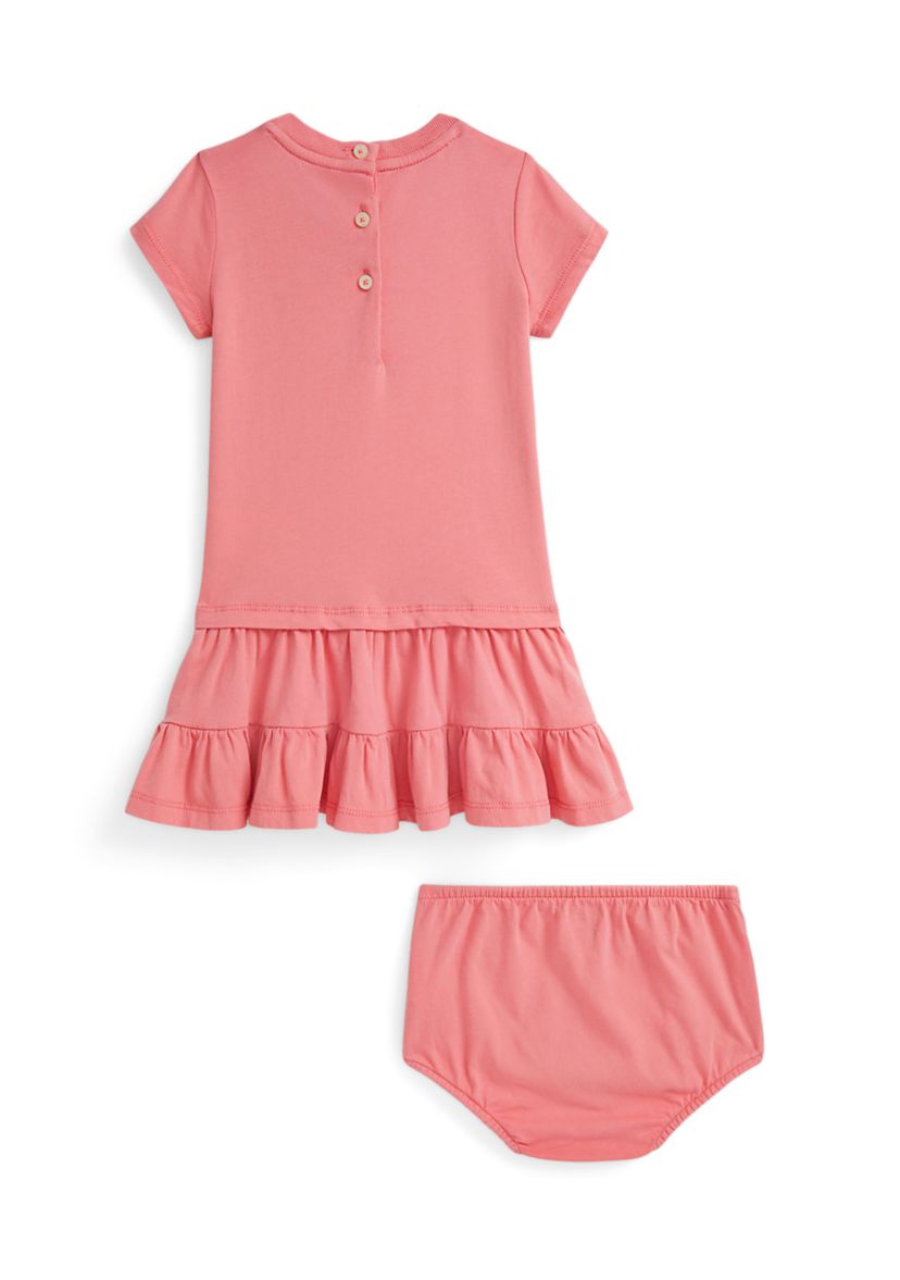 Baby Girls Polo Bear Tiered Cotton Jersey Dress