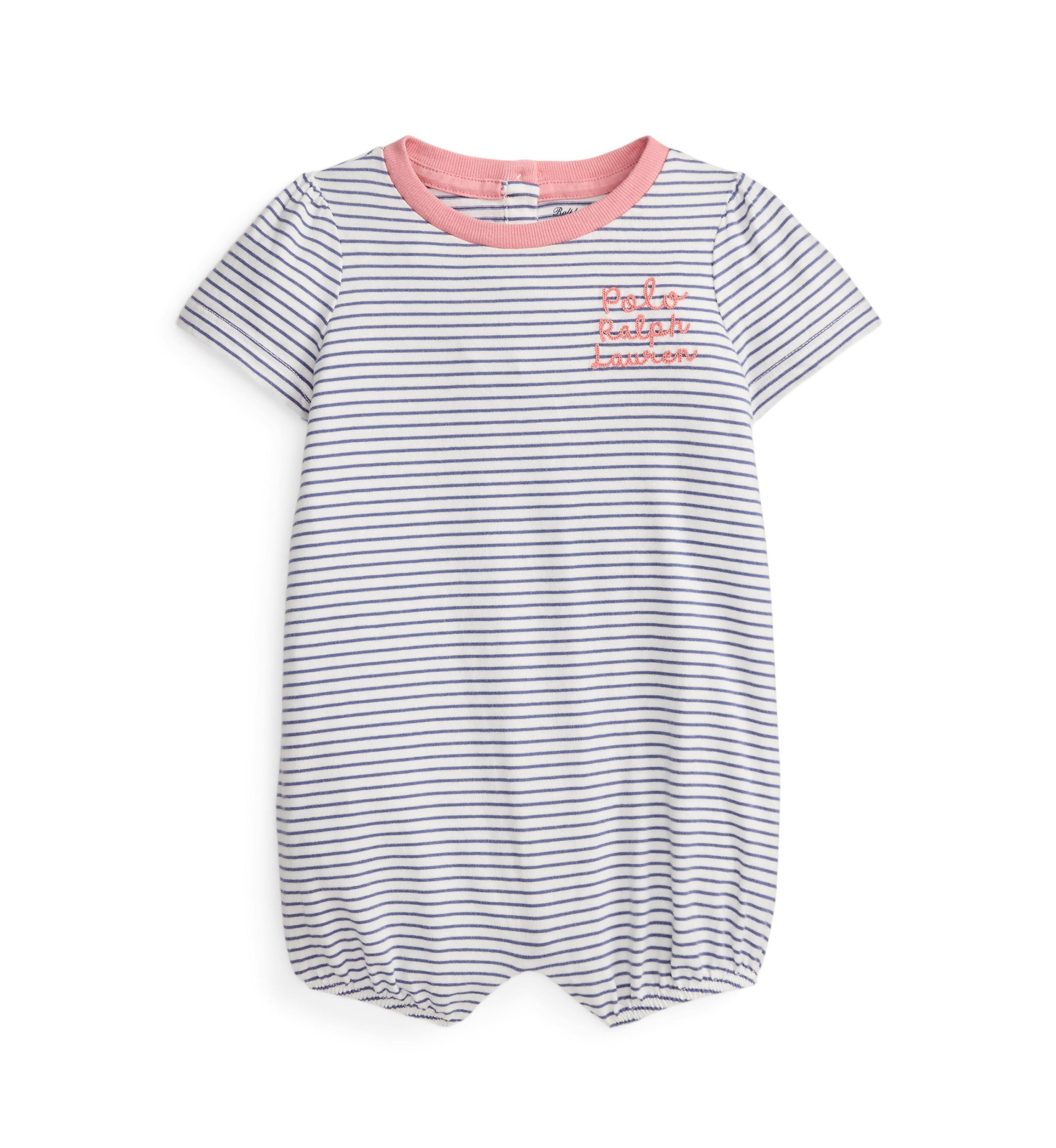 Baby Girls Logo Cotton Jersey Bubble Shortall